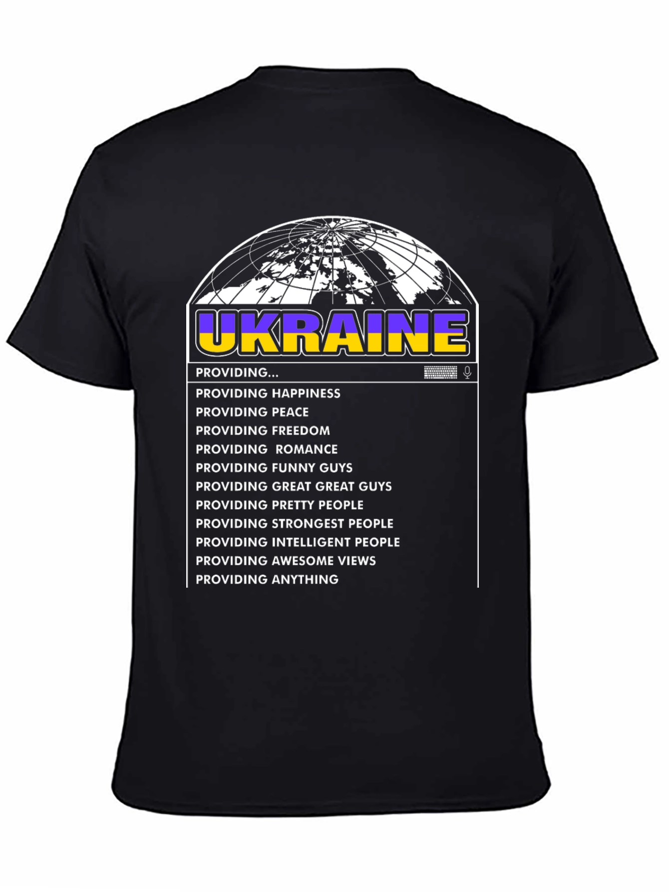 Ukraine Providing T-Shirt - Happiness Peace and Freedom