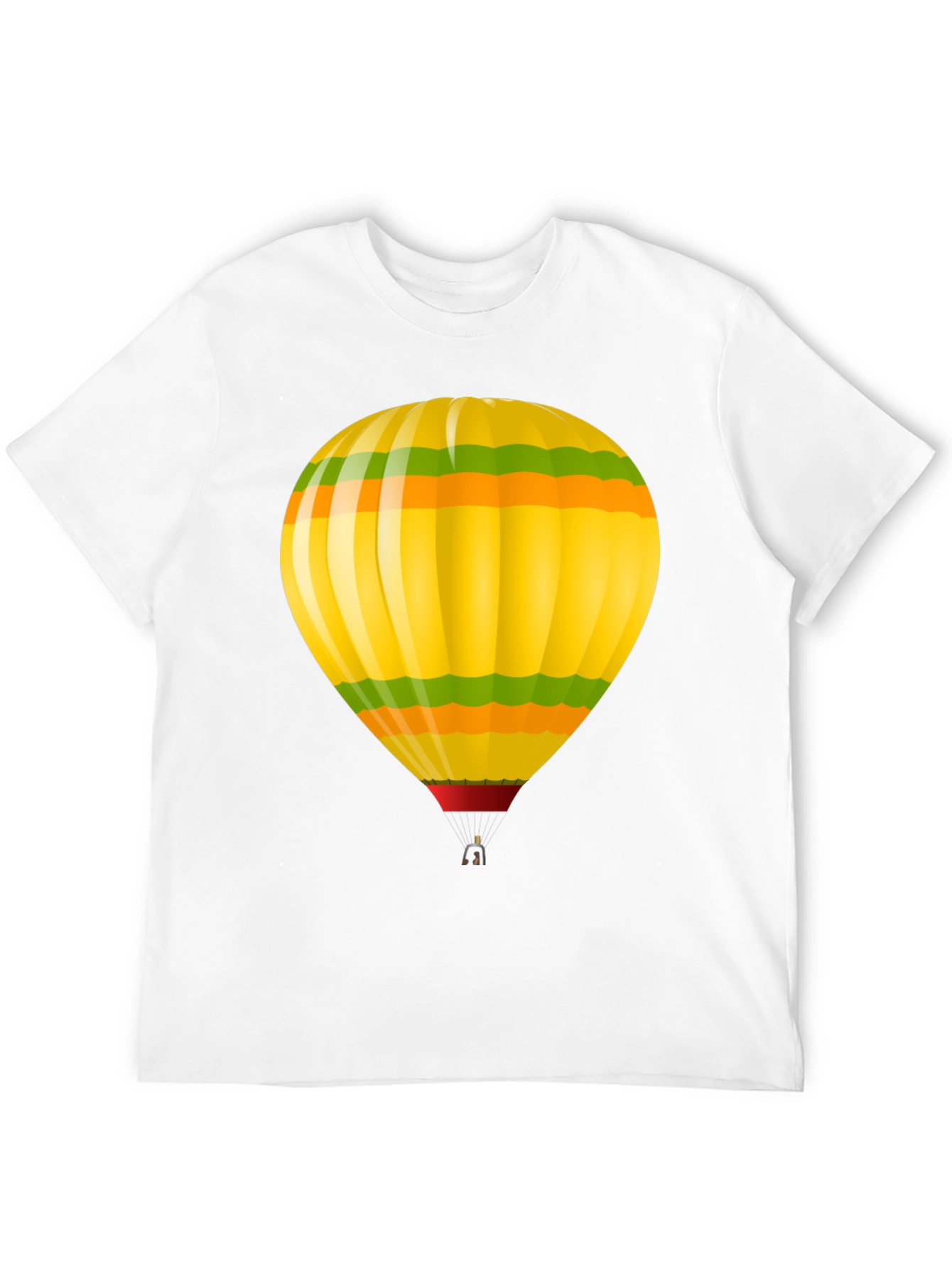 Hot Air Balloon Graphic T-Shirt - Black Cotton Tee