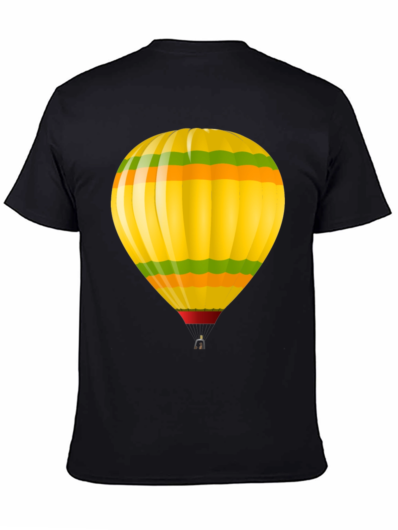 Hot Air Balloon Graphic T-Shirt - Black Cotton Tee
