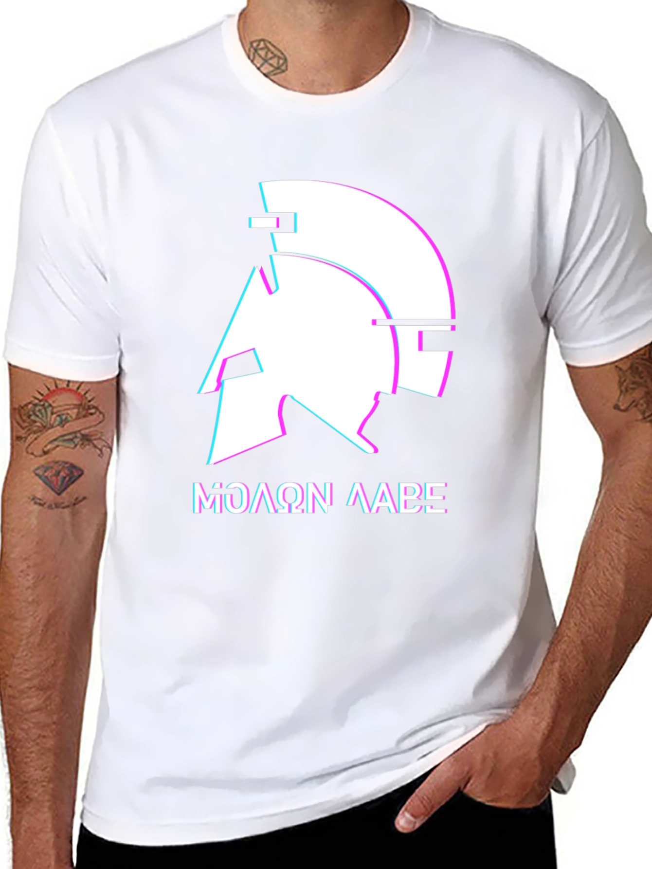 Molon Labe Spartan Helmet Graphic Tee