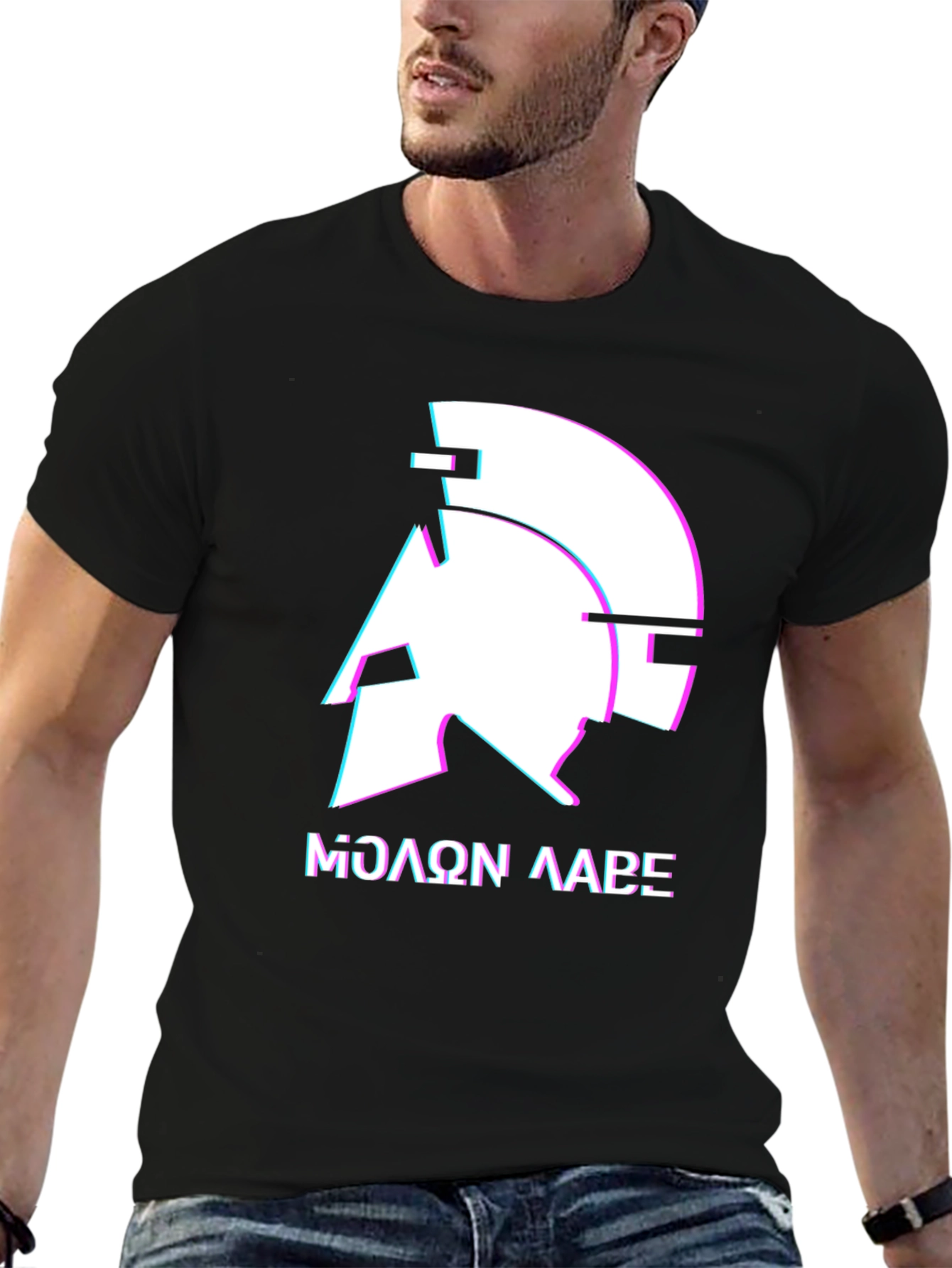 Molon Labe Spartan Helmet Graphic Tee