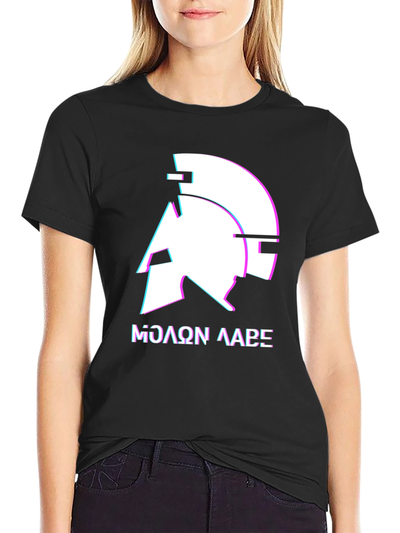 Molon Labe Spartan Helmet Graphic Tee