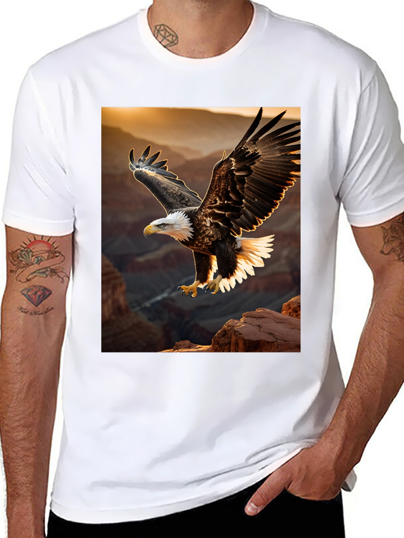 Eagle Graphic Tee - Patriotic Bird Design