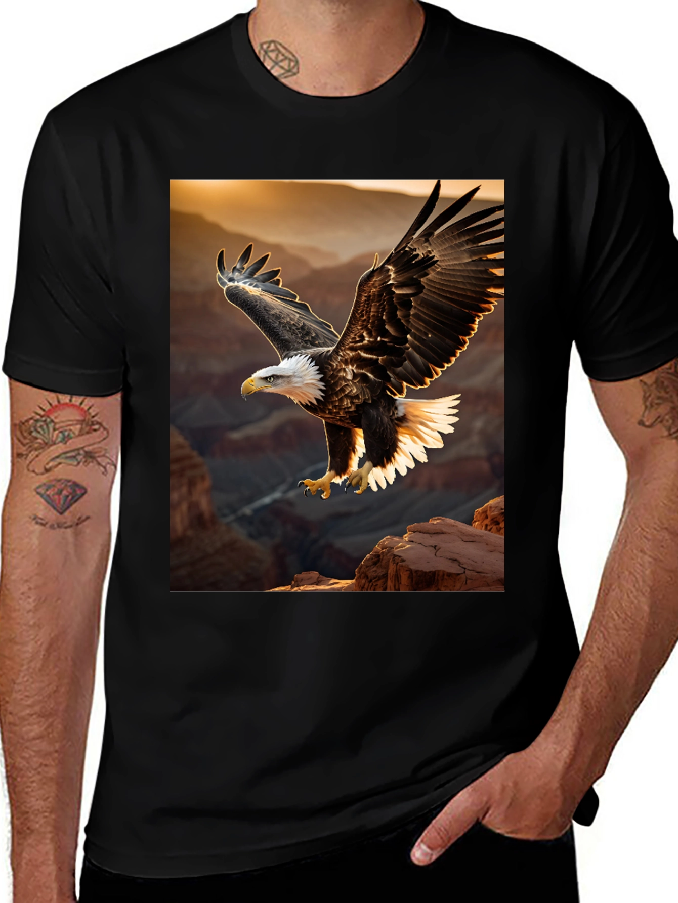 Eagle Graphic Tee - Patriotic Bird Design