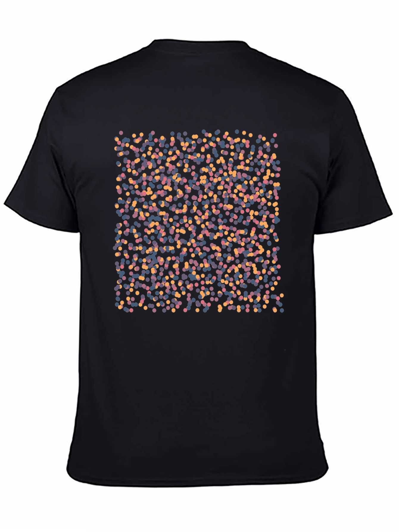 Abstract Polka Dot Patterned Black T-Shirt