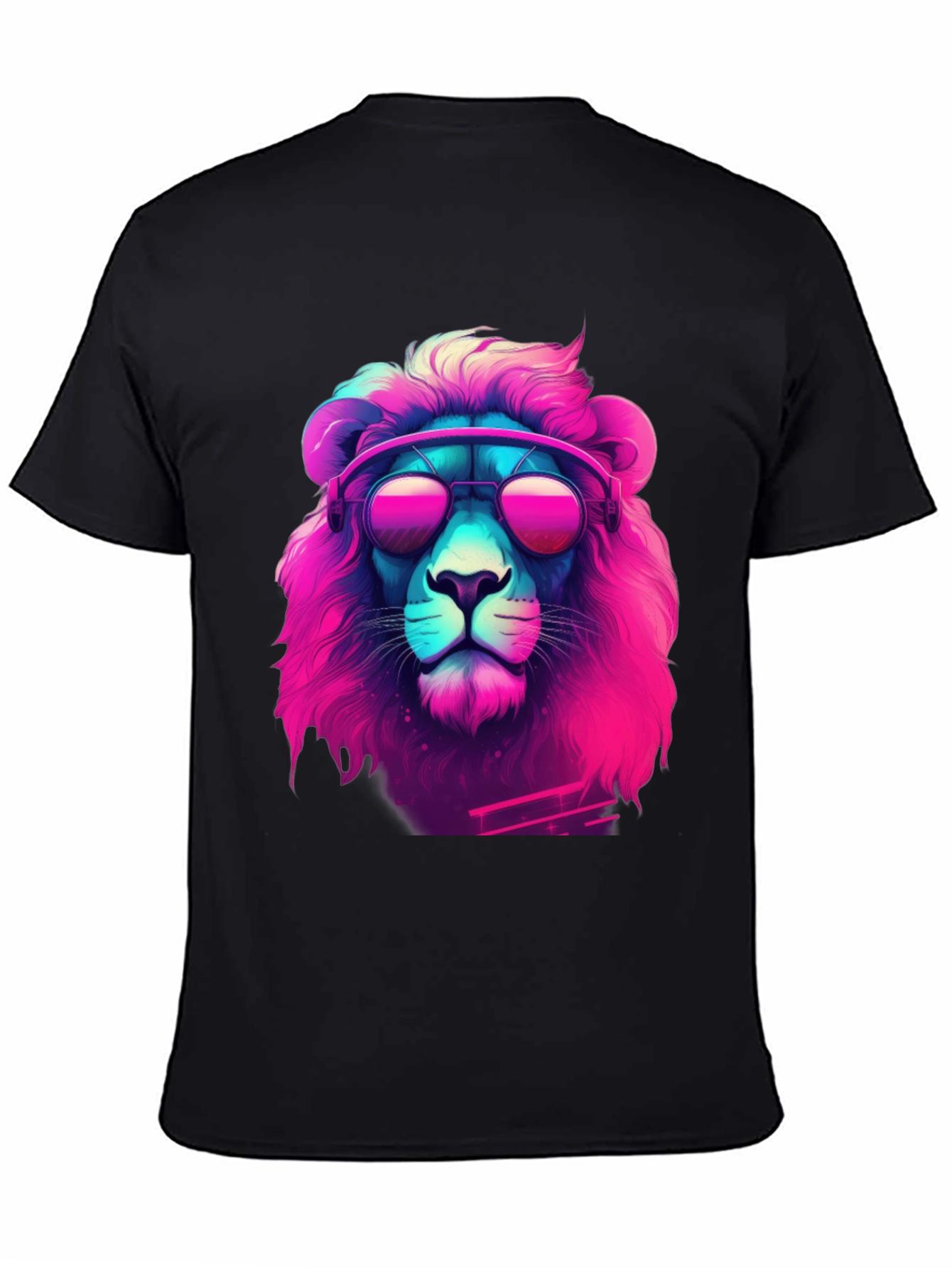Retro Lion Graphic Tee - Cool Neon Style