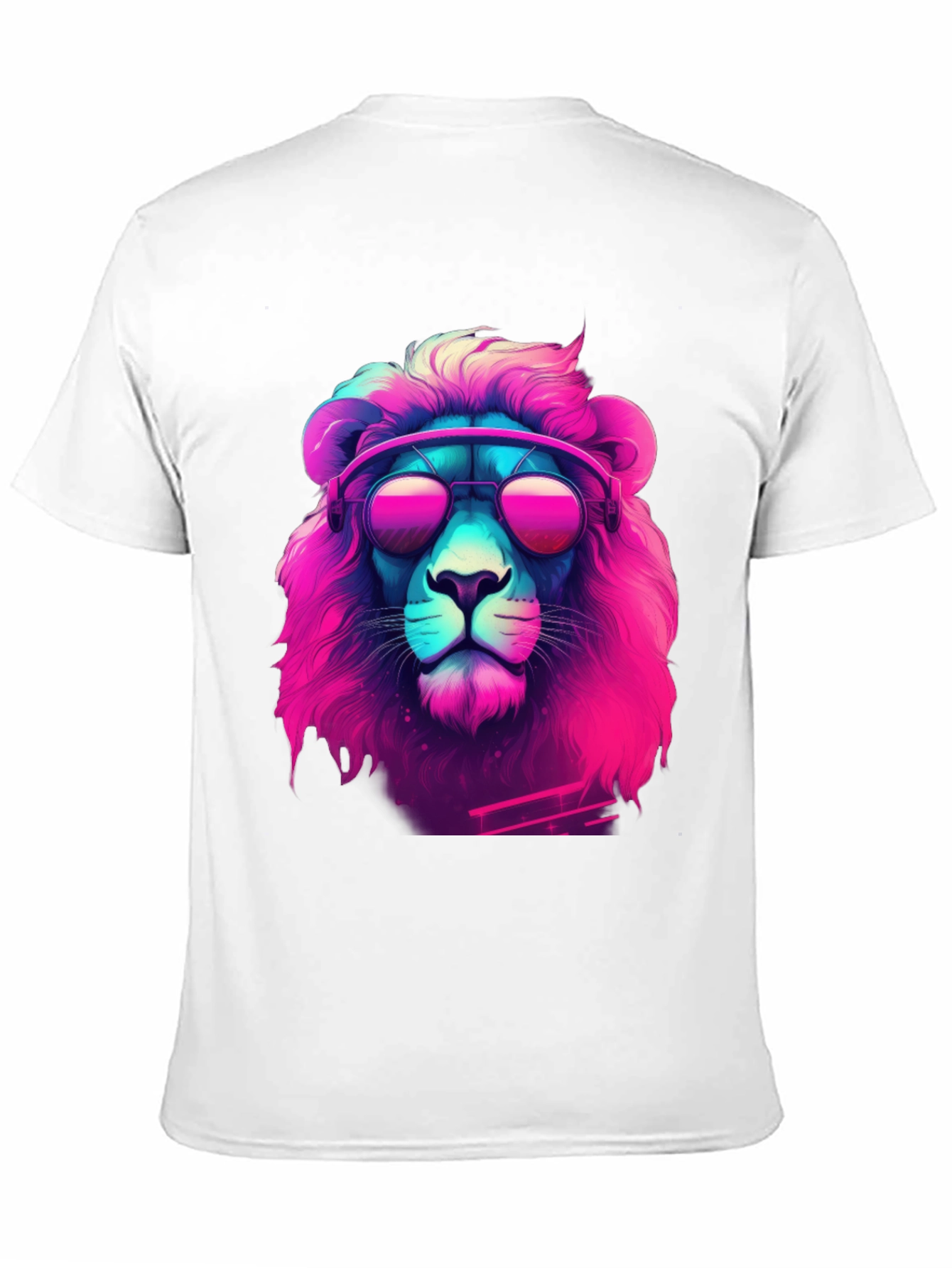 Retro Lion Graphic Tee - Cool Neon Style