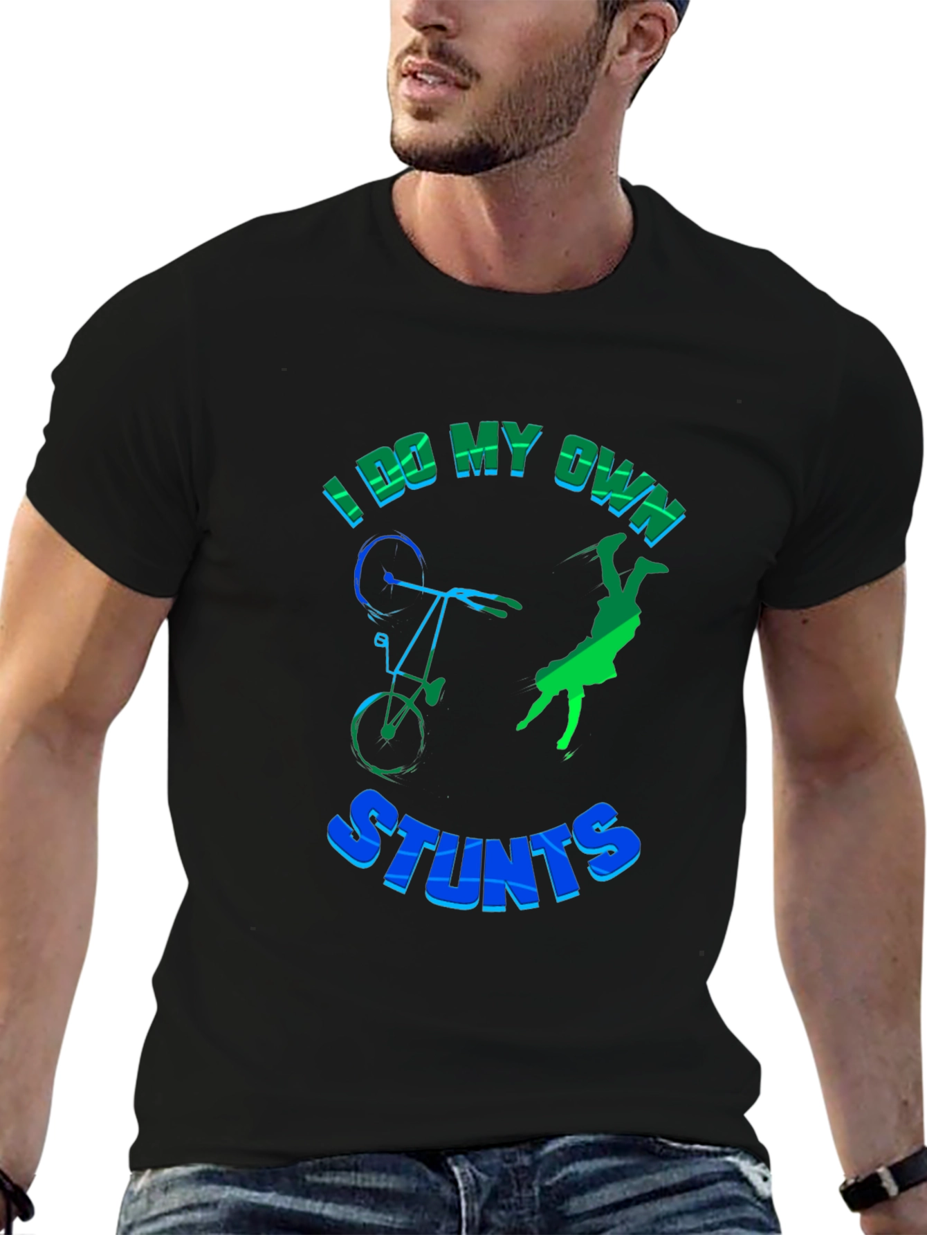 I Do My Own Stunts T-Shirt Funny Bike Design