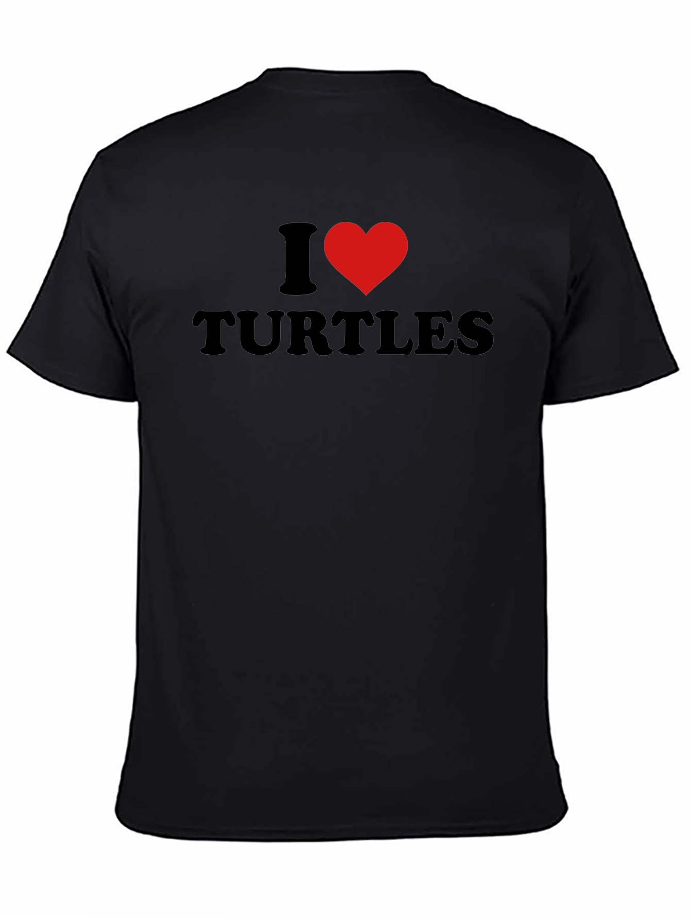 I Heart Turtles Black T-Shirt - Mens Crew Neck