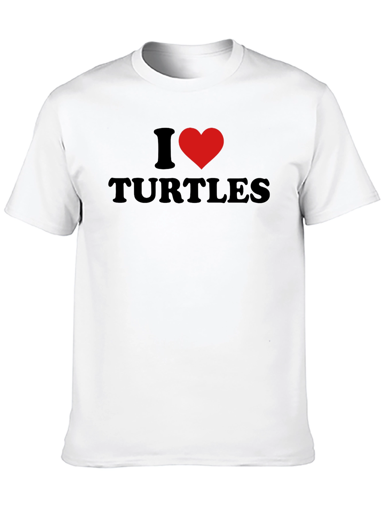 I Heart Turtles Black T-Shirt - Mens Crew Neck