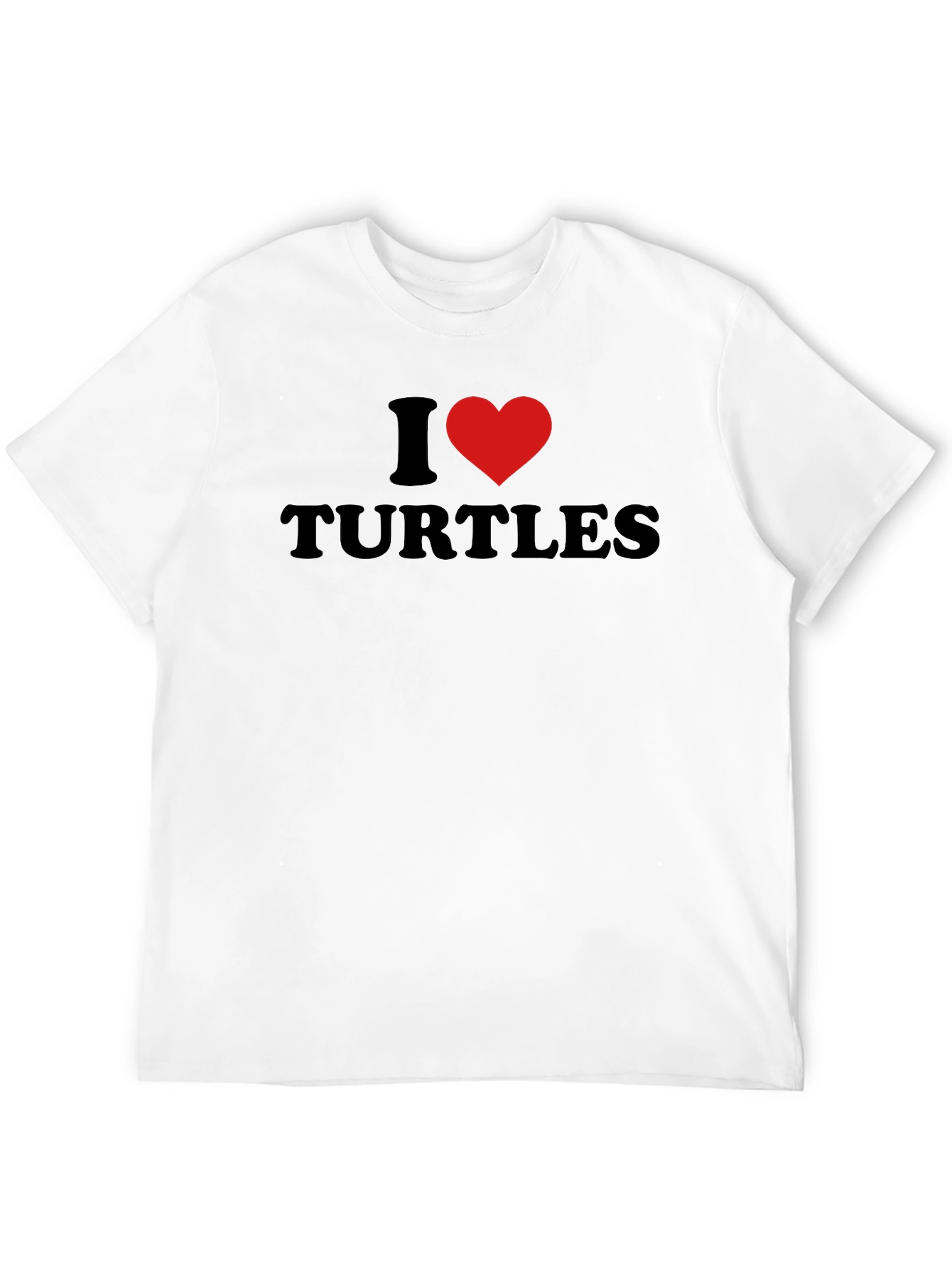 I Heart Turtles Black T-Shirt - Mens Crew Neck