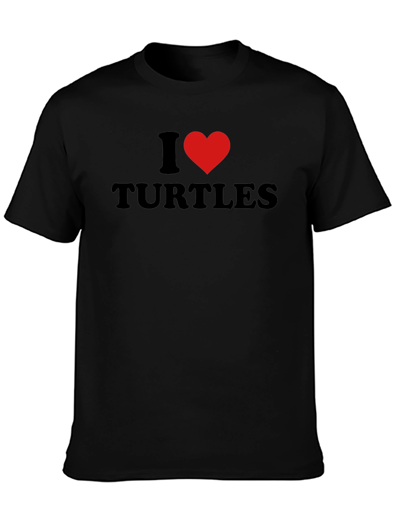 I Heart Turtles Black T-Shirt - Mens Crew Neck