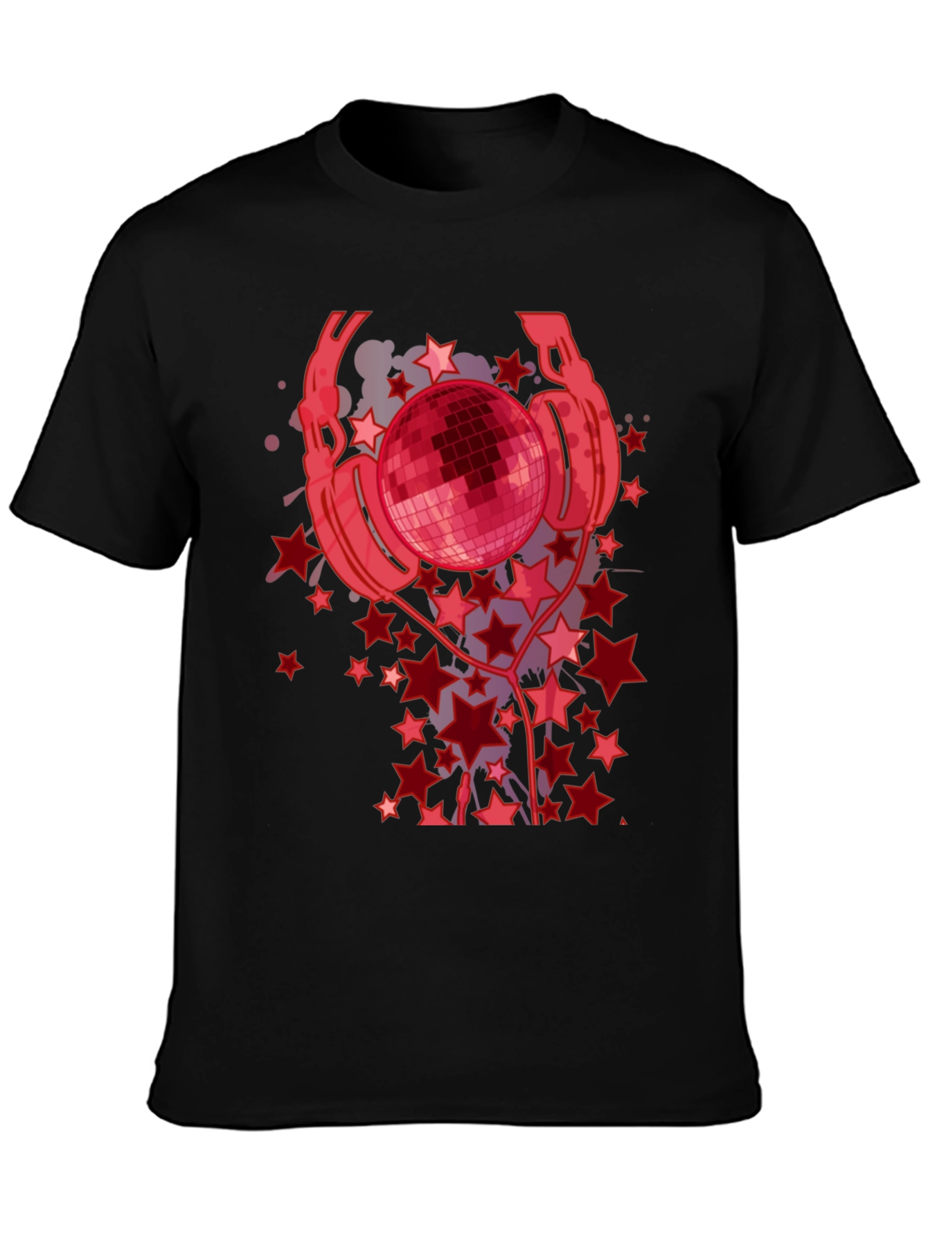 Disco Ball Headphones Graphic Tee - Black