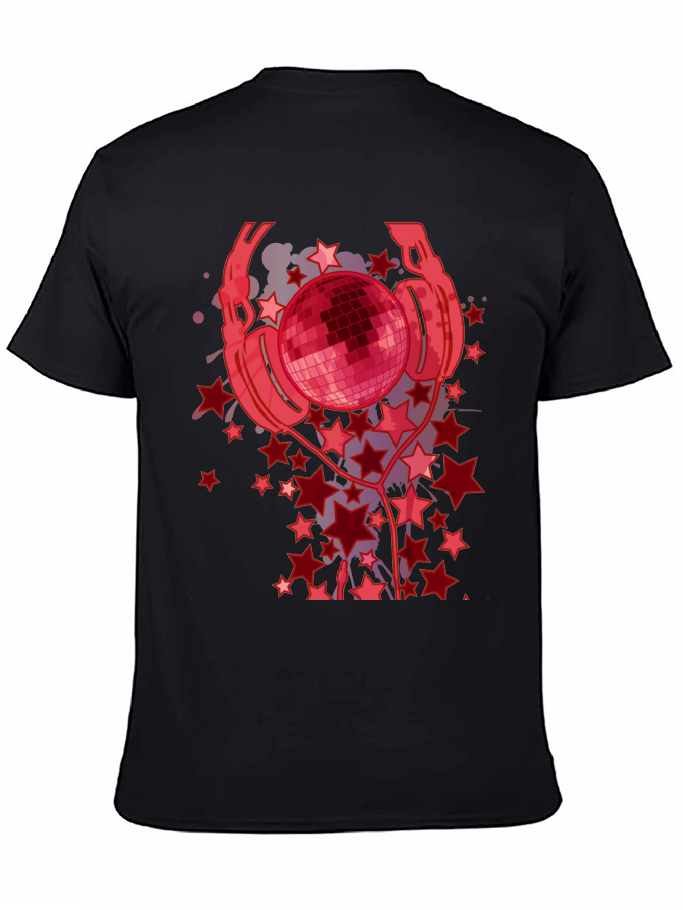 Disco Ball Headphones Graphic Tee - Black