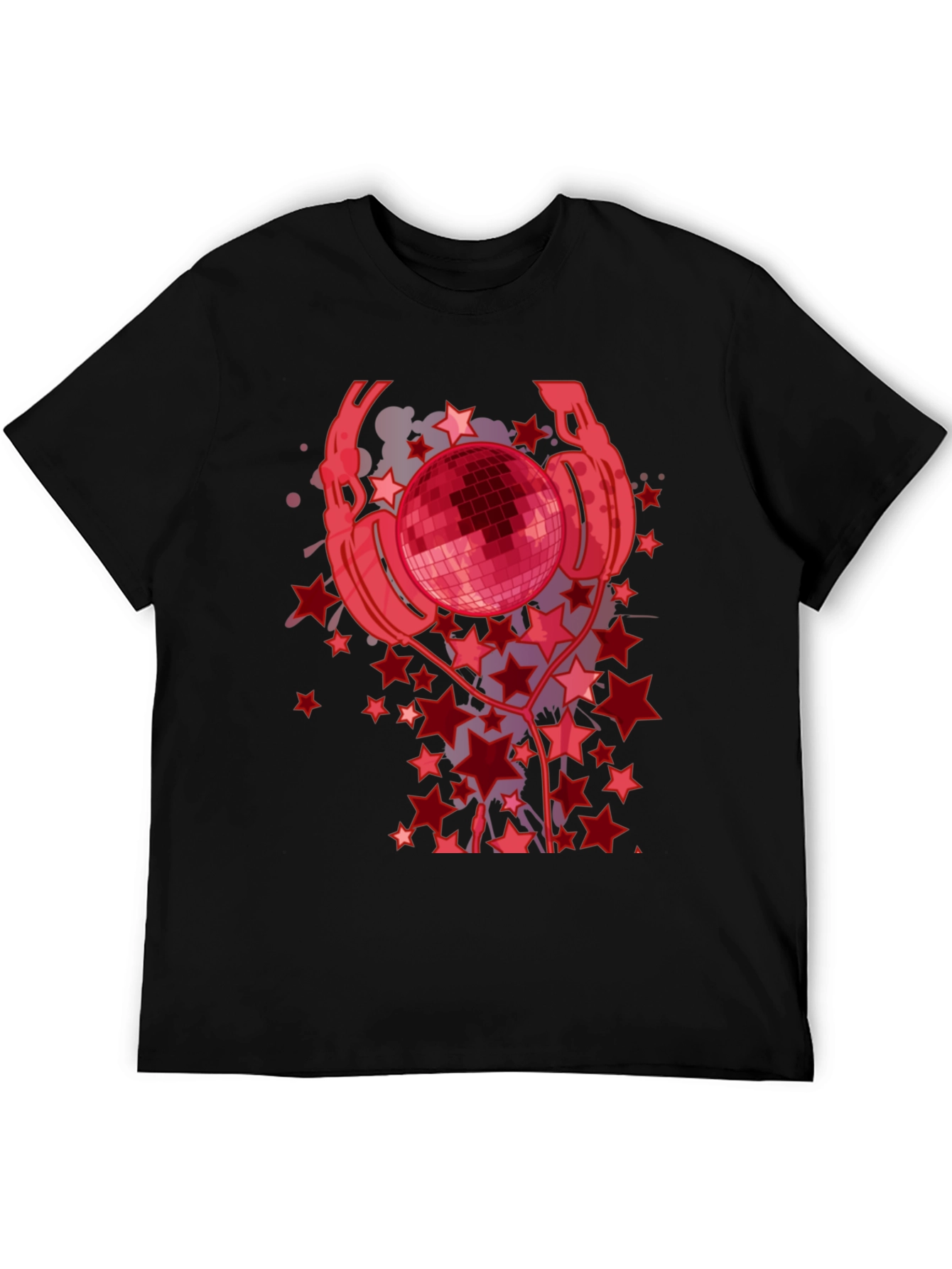 Disco Ball Headphones Graphic Tee - Black