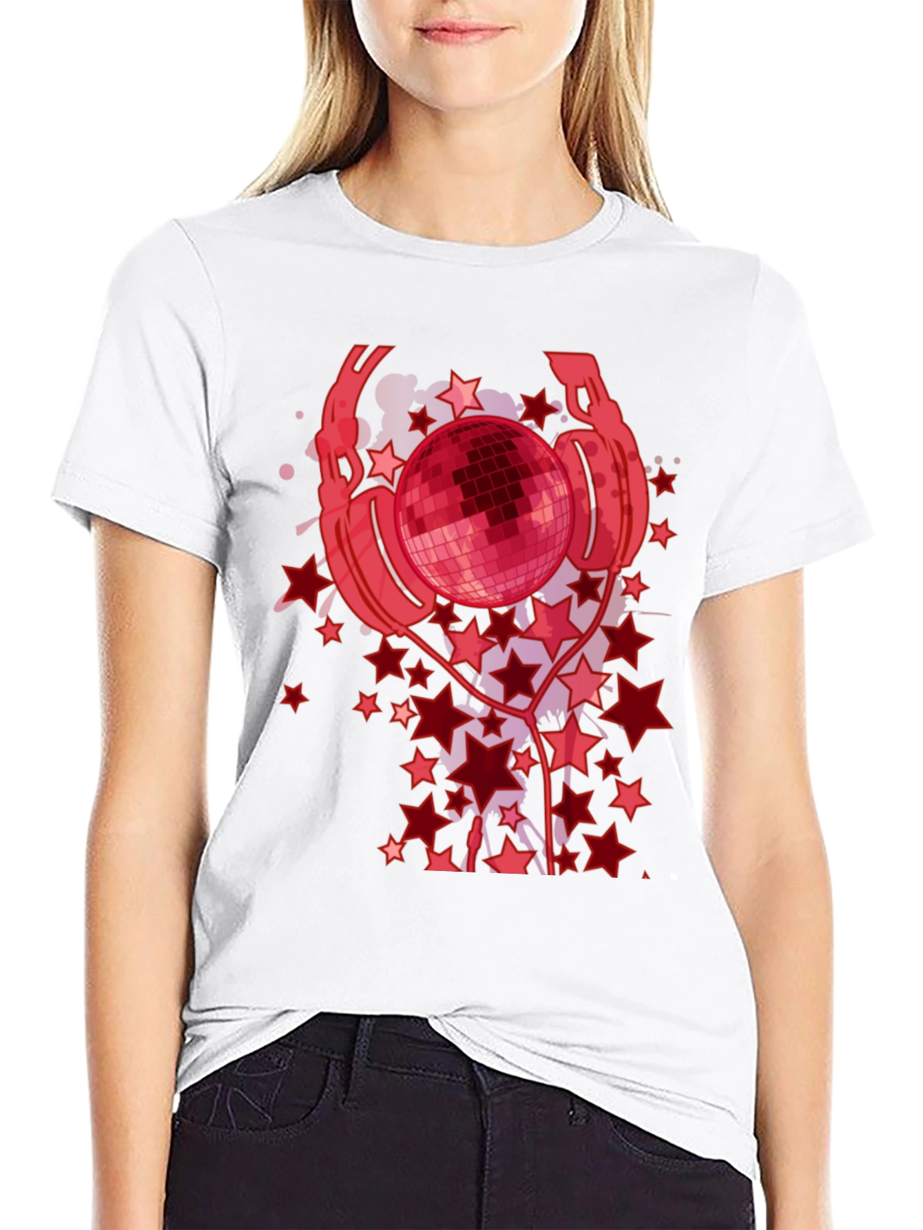 Disco Ball Headphones Graphic Tee - Black