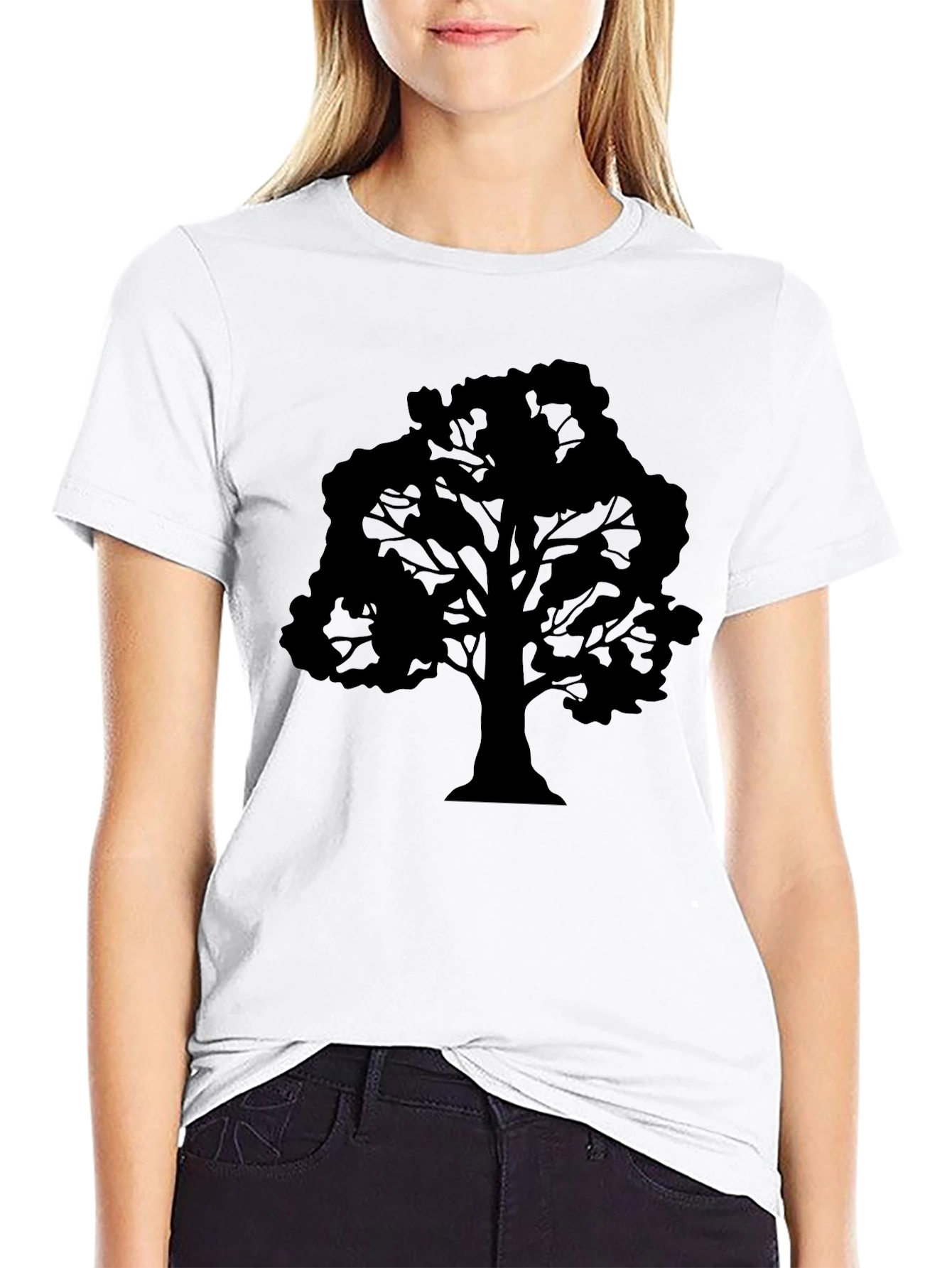 Black Tree Graphic Tee - Stylish Nature Inspired Design