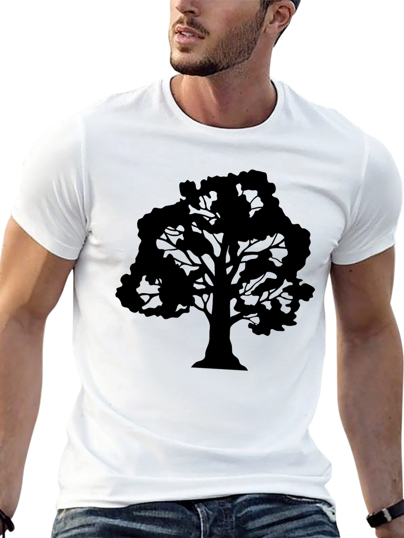 Black Tree Graphic Tee - Stylish Nature Inspired Design