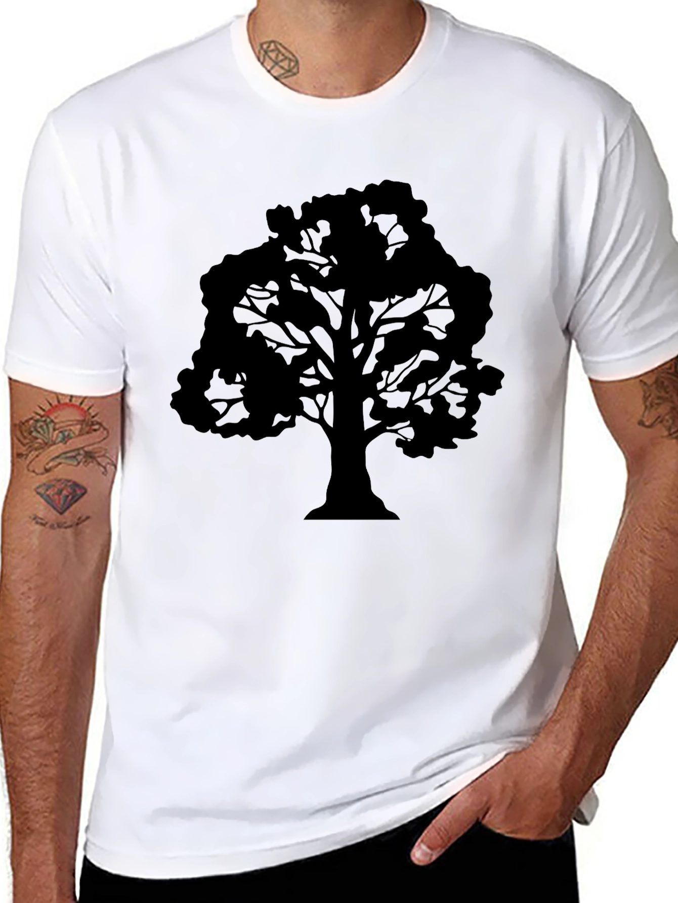 Black Tree Graphic Tee - Stylish Nature Inspired Design