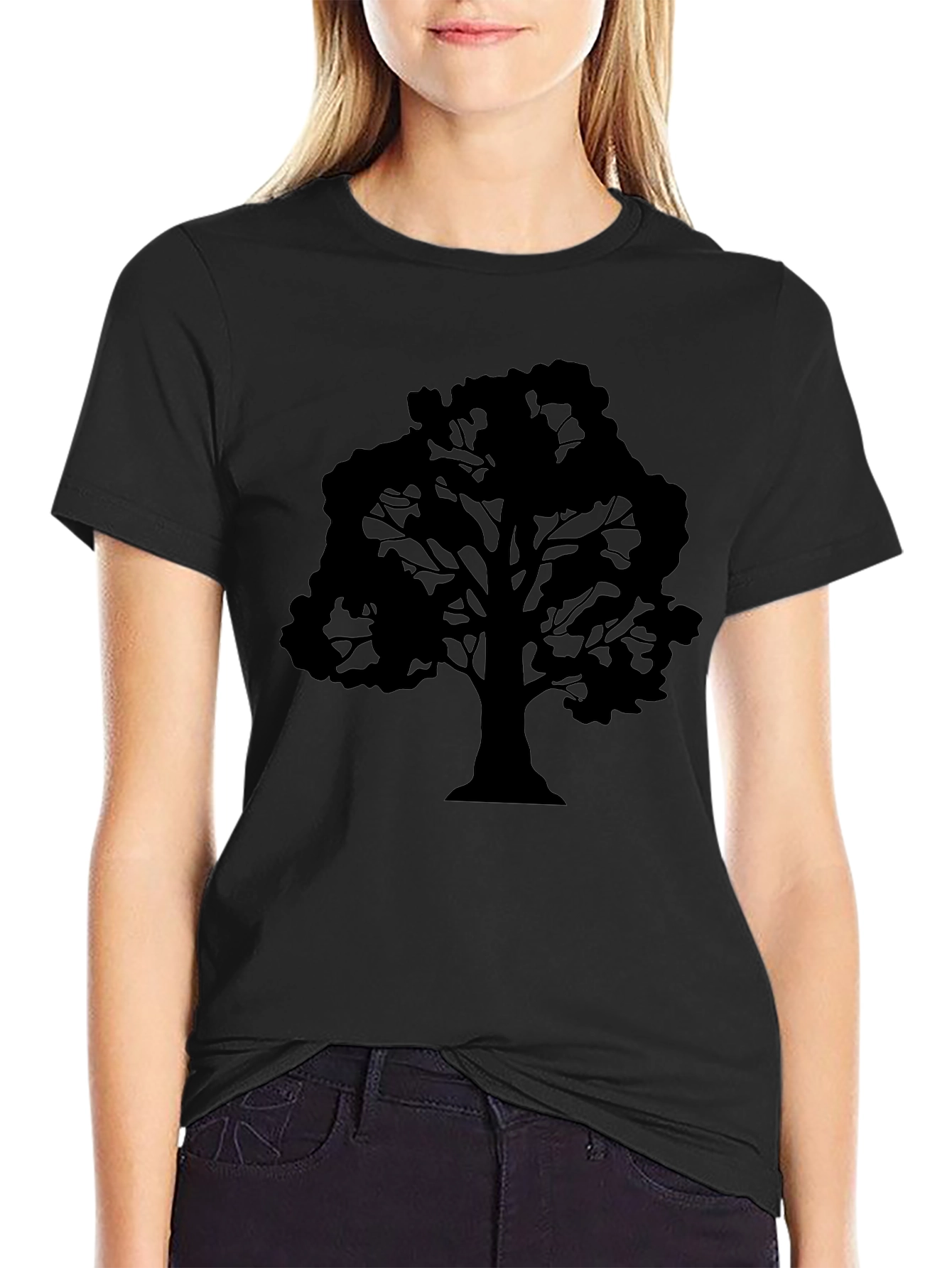 Black Tree Graphic Tee - Stylish Nature Inspired Design