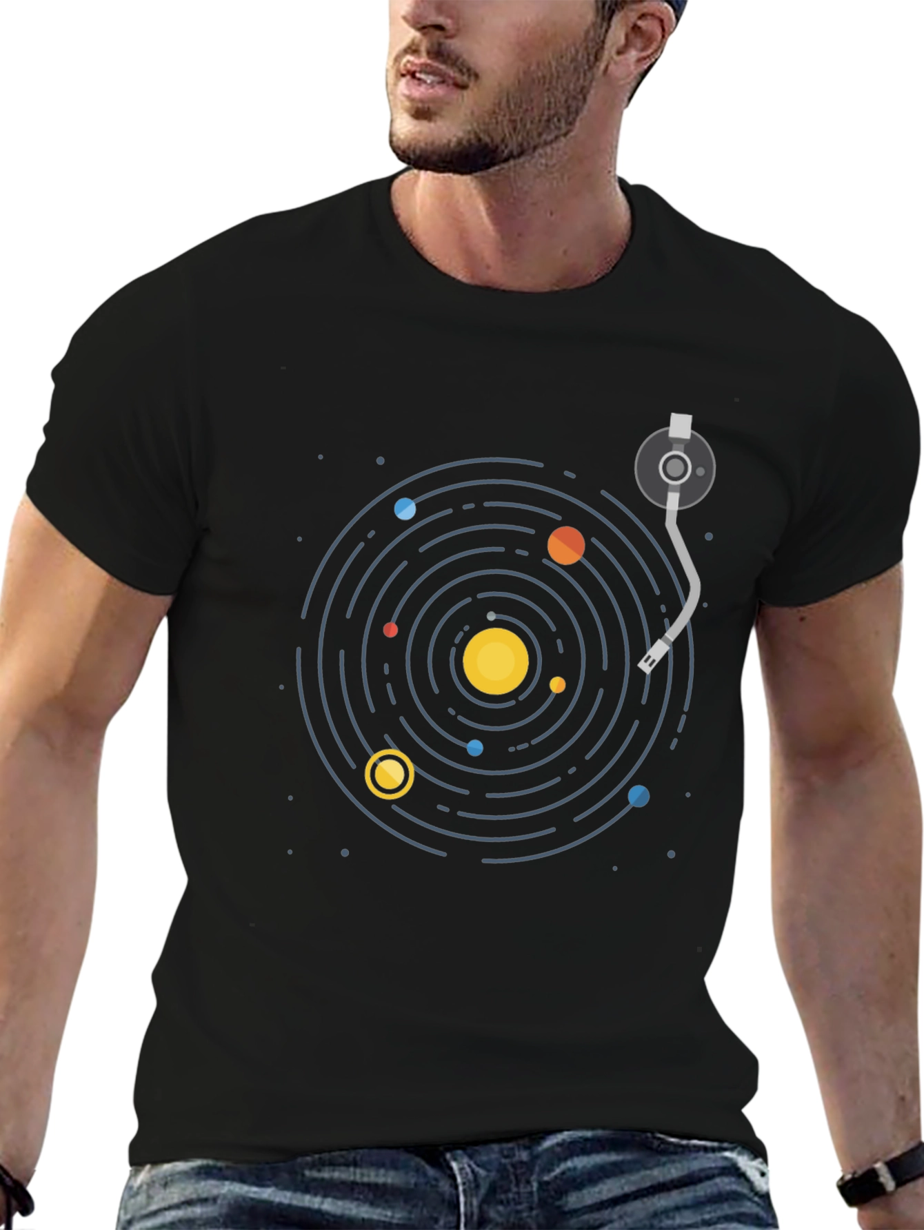 Cosmic Turntable T-Shirt - Black