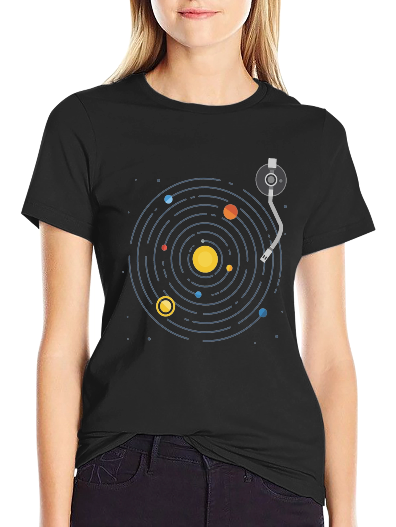 Cosmic Turntable T-Shirt - Black
