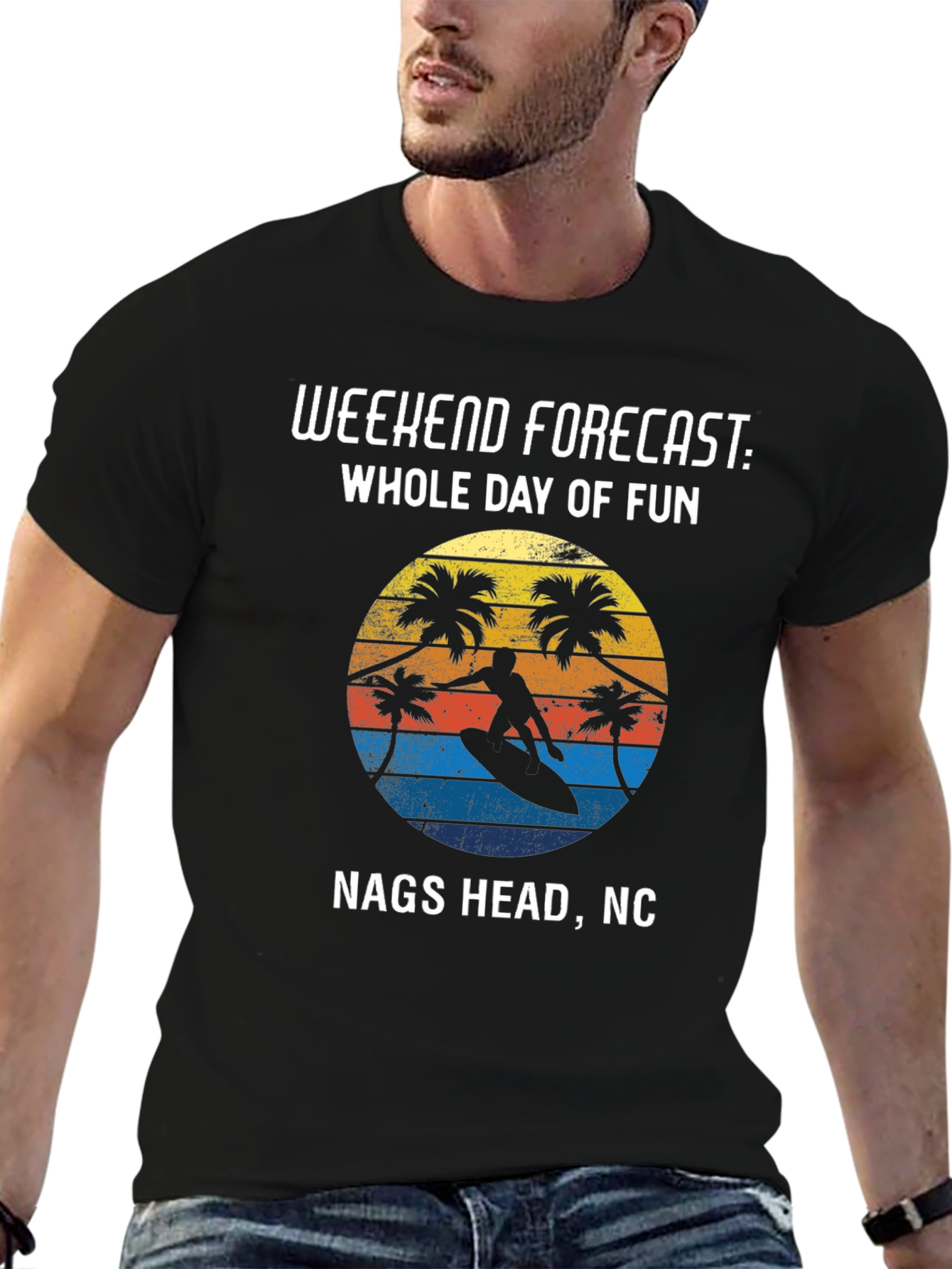Nags Head NC Surfing T-Shirt: Weekend Forecast Fun