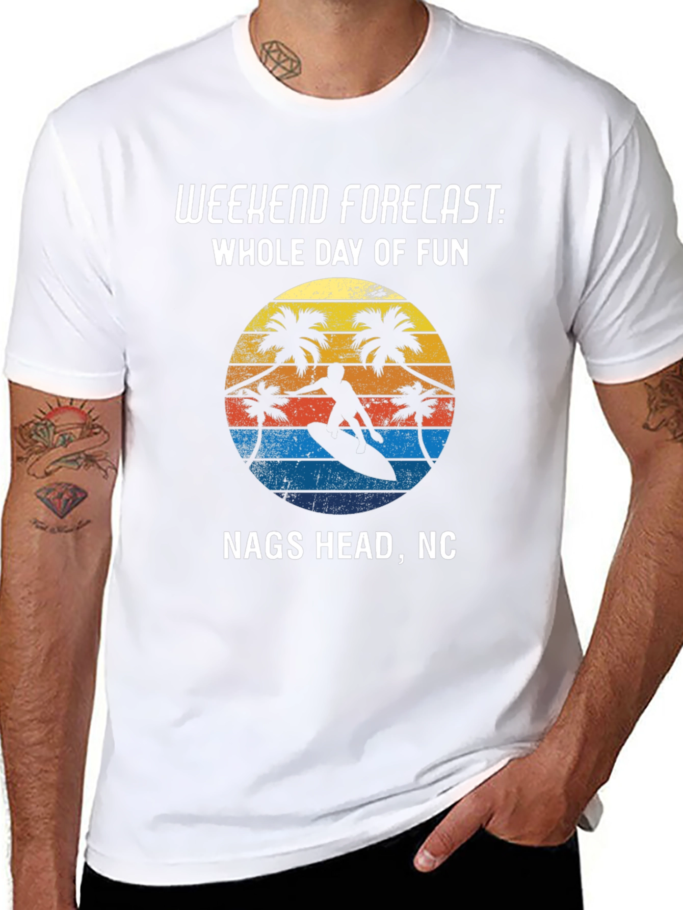 Nags Head NC Surfing T-Shirt: Weekend Forecast Fun