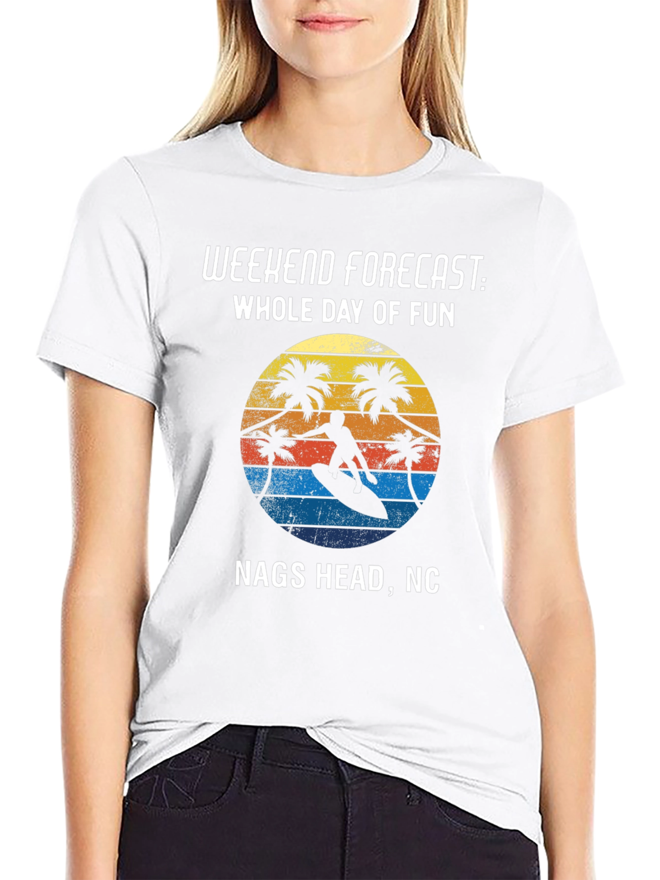 Nags Head NC Surfing T-Shirt: Weekend Forecast Fun