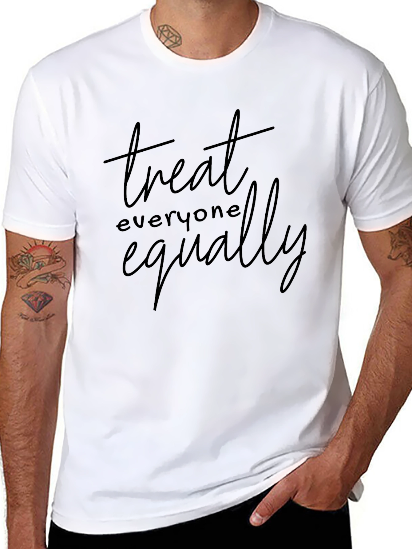 Treat Everyone Equally Black Graphic Tee