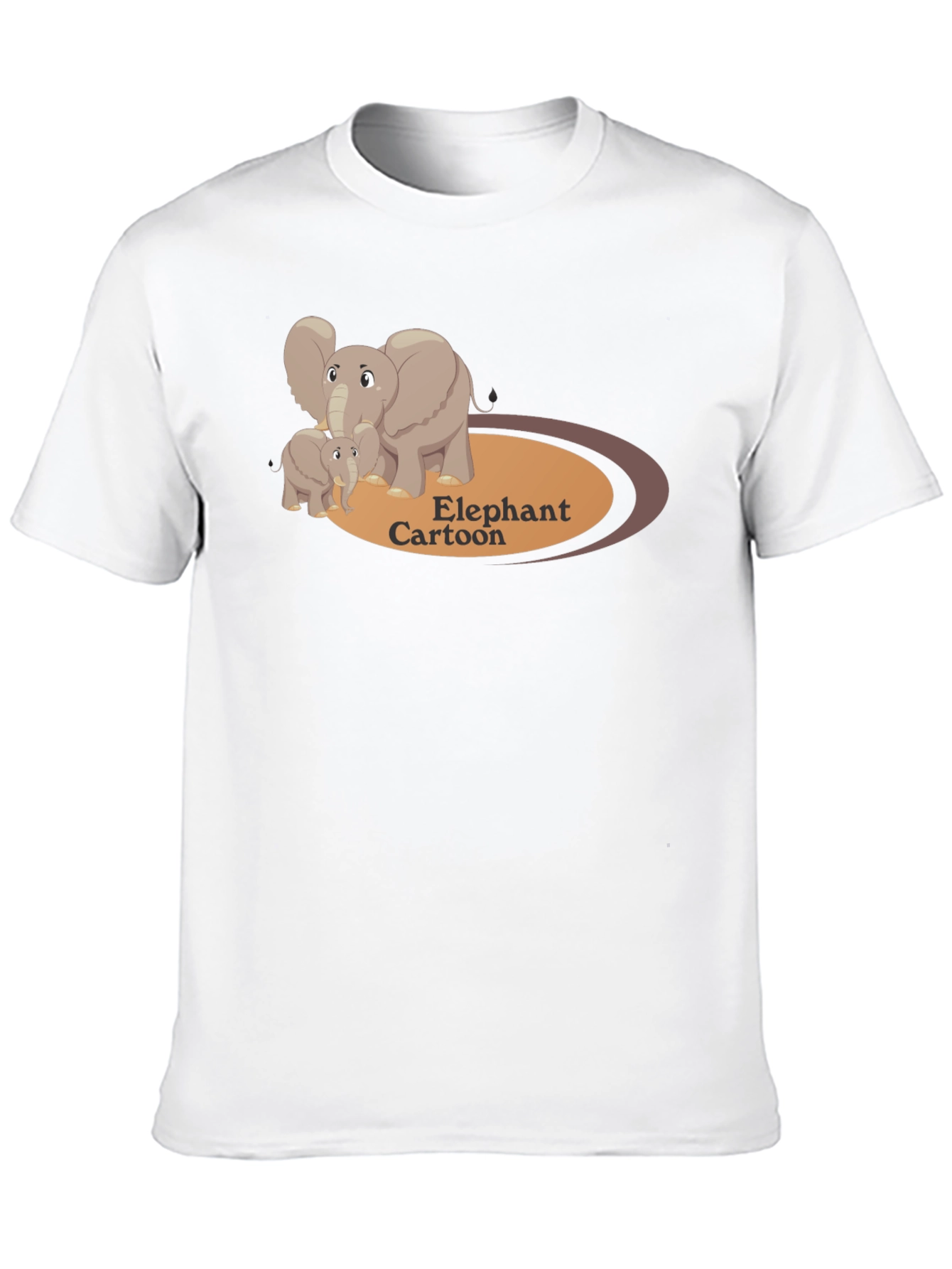 Elephant Cartoon Black T-Shirt
