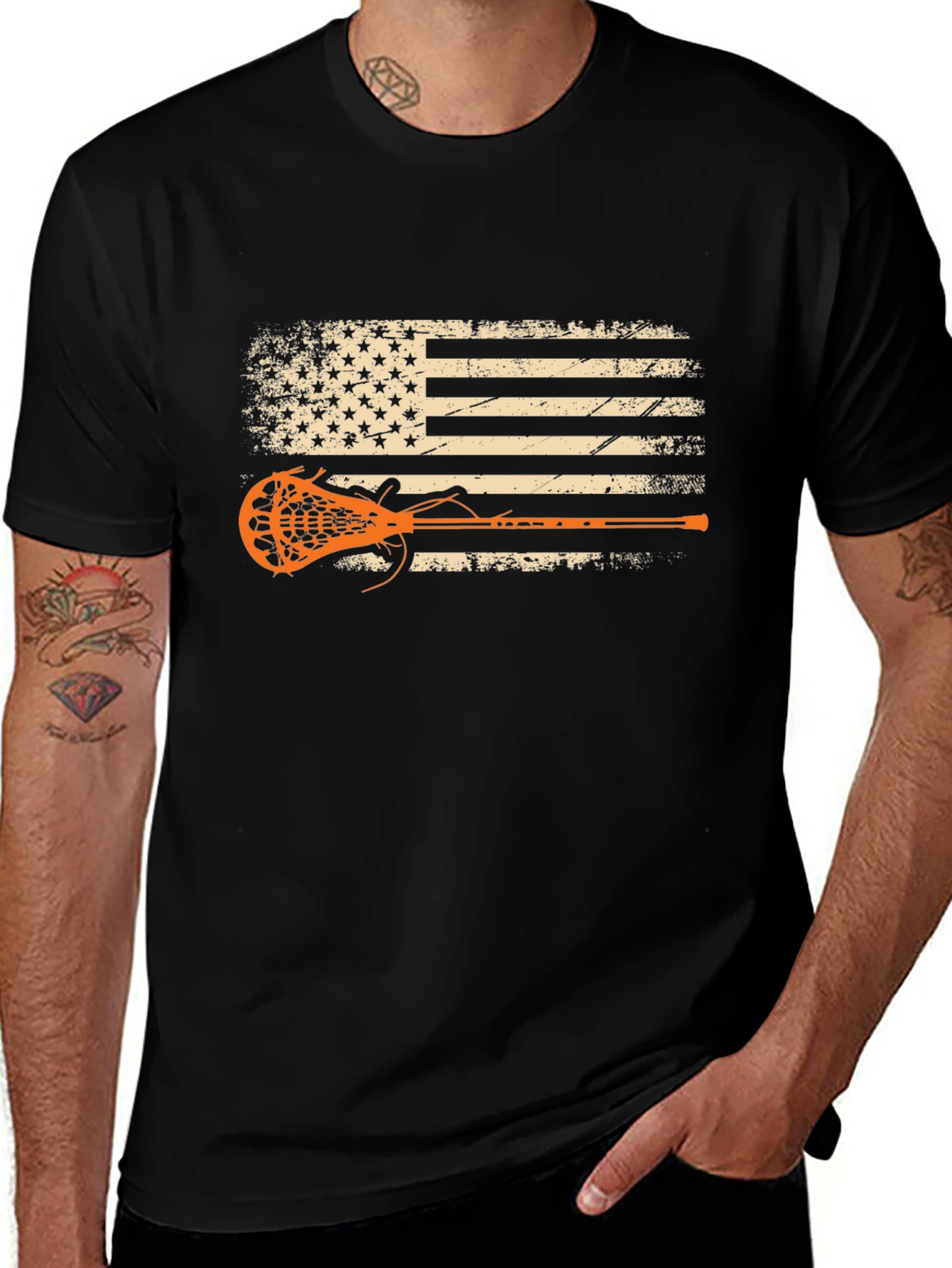 American Flag Lacrosse T-Shirt