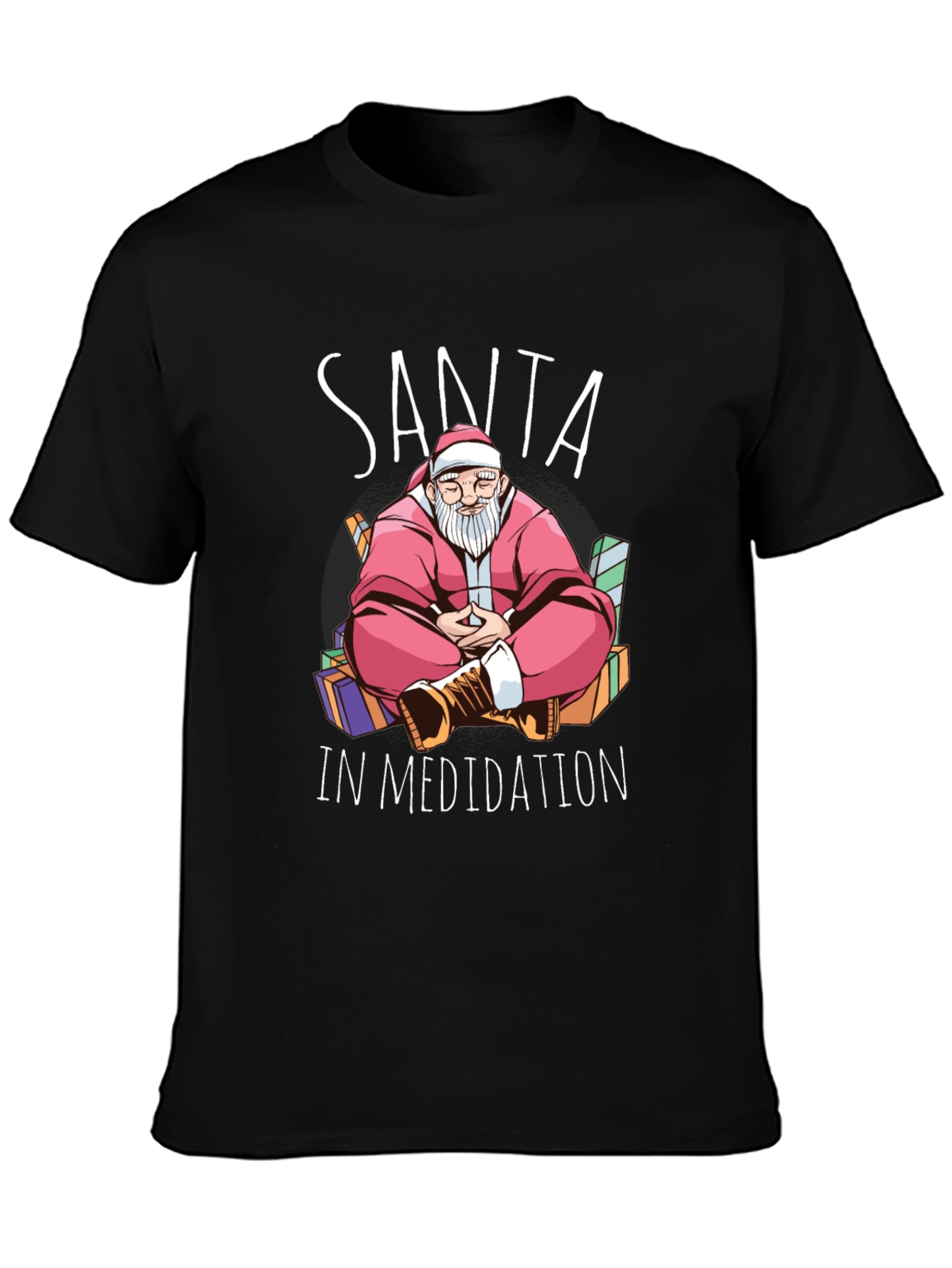 Santa in Meditation Graphic Tee - Holiday Zen