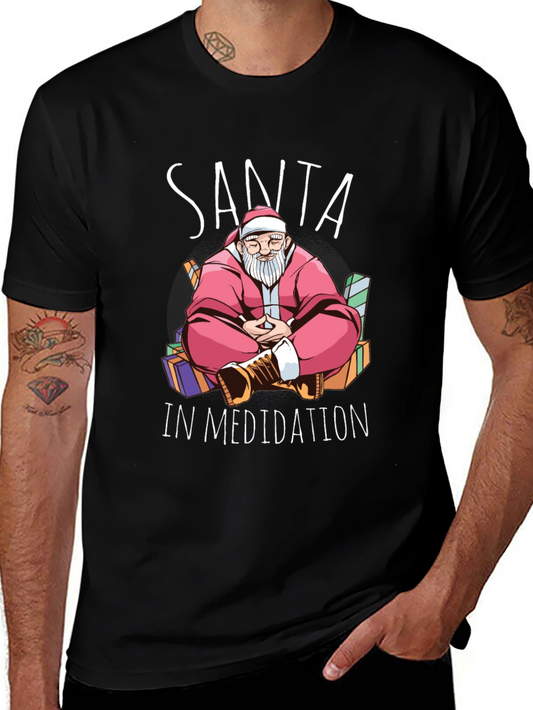 Santa in Meditation Graphic Tee - Holiday Zen