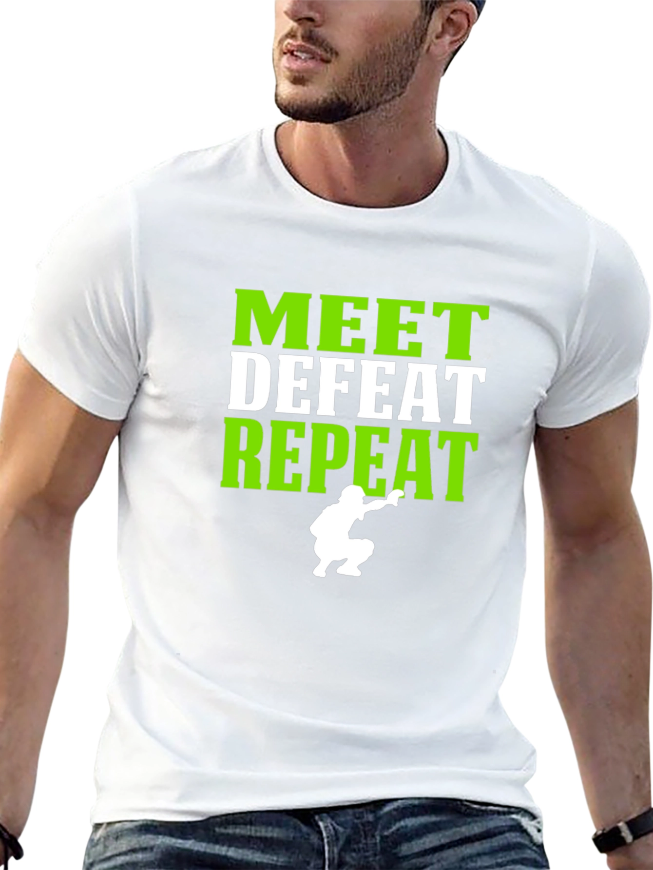 Meet Defeat Repeat Graphic T-Shirt