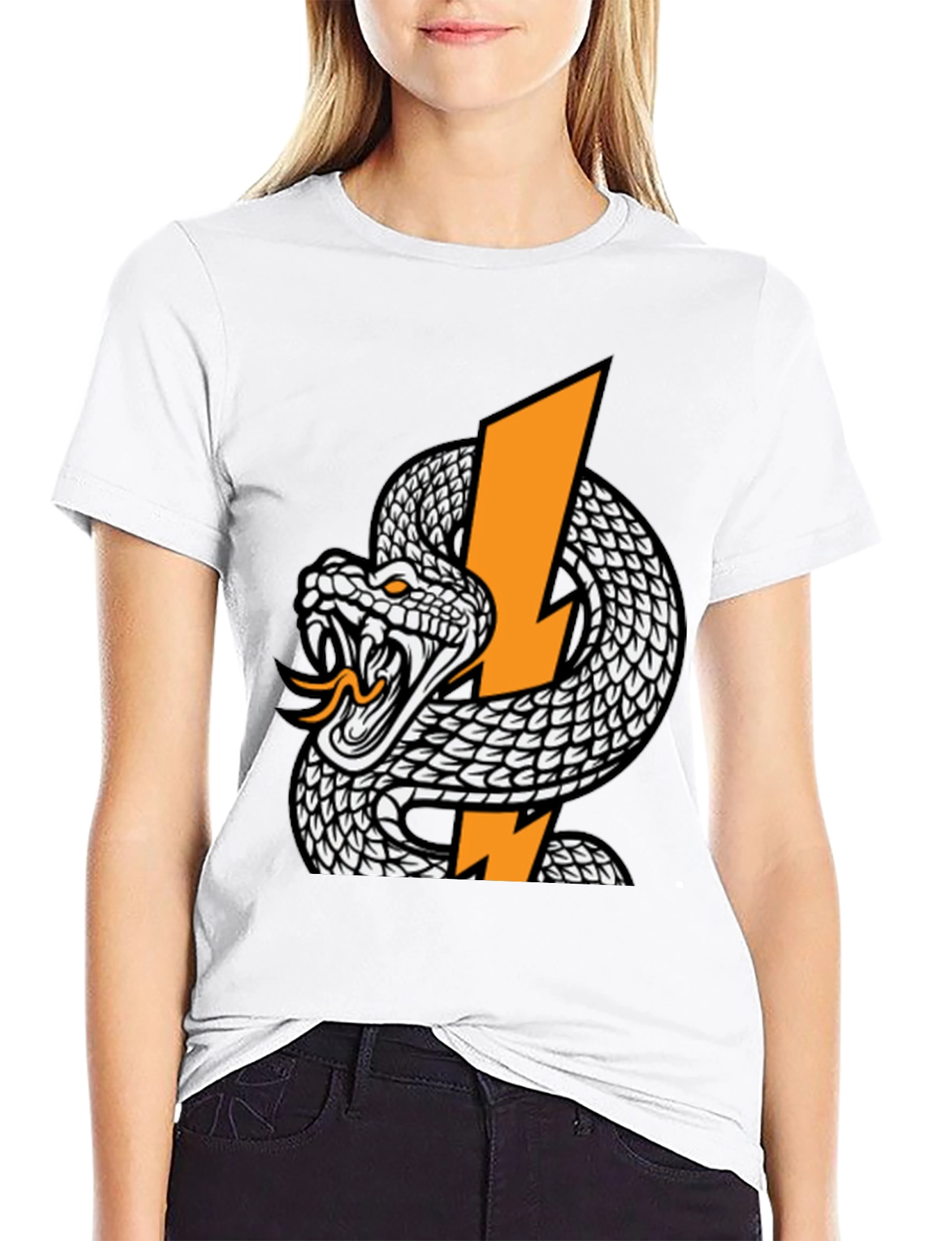 Snake and Lightning Bolt Graphic T-Shirt