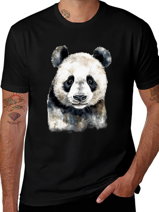 Panda Graphic Tee - Soft Black Cotton T-Shirt