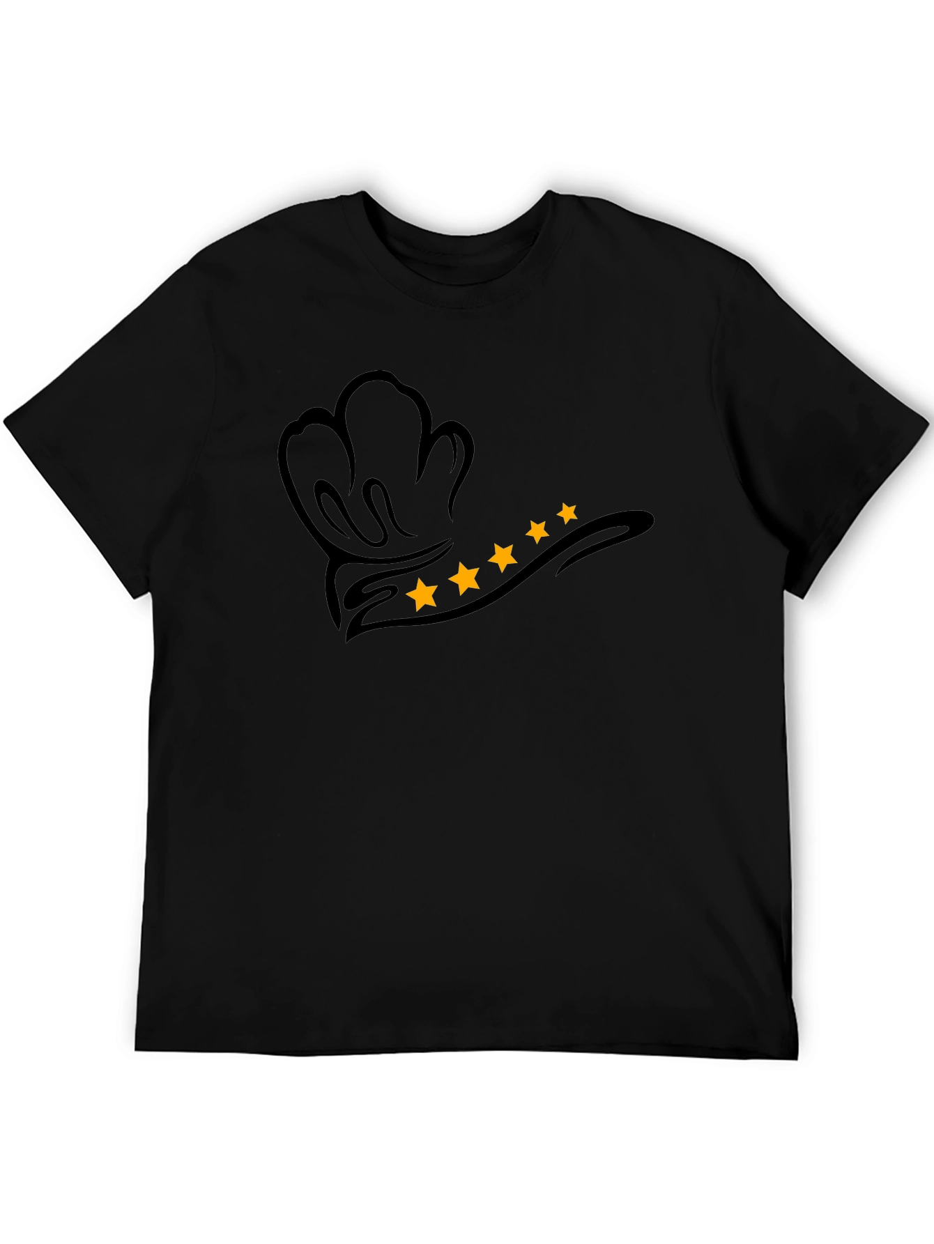 Chef Hat Star Rating Graphic T-Shirt - Black