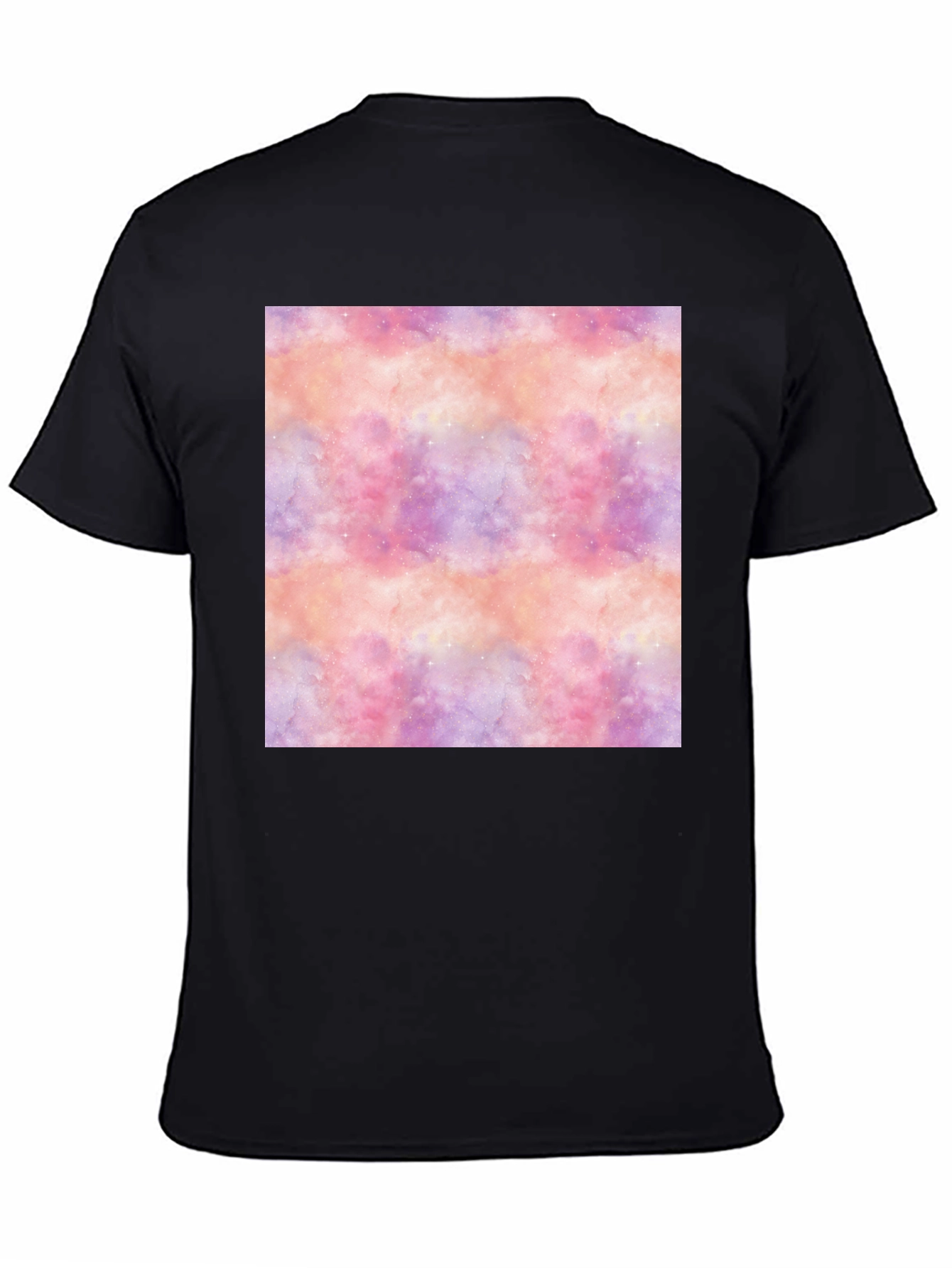 Nebula Print Black Tee - Stylish Galaxy Design