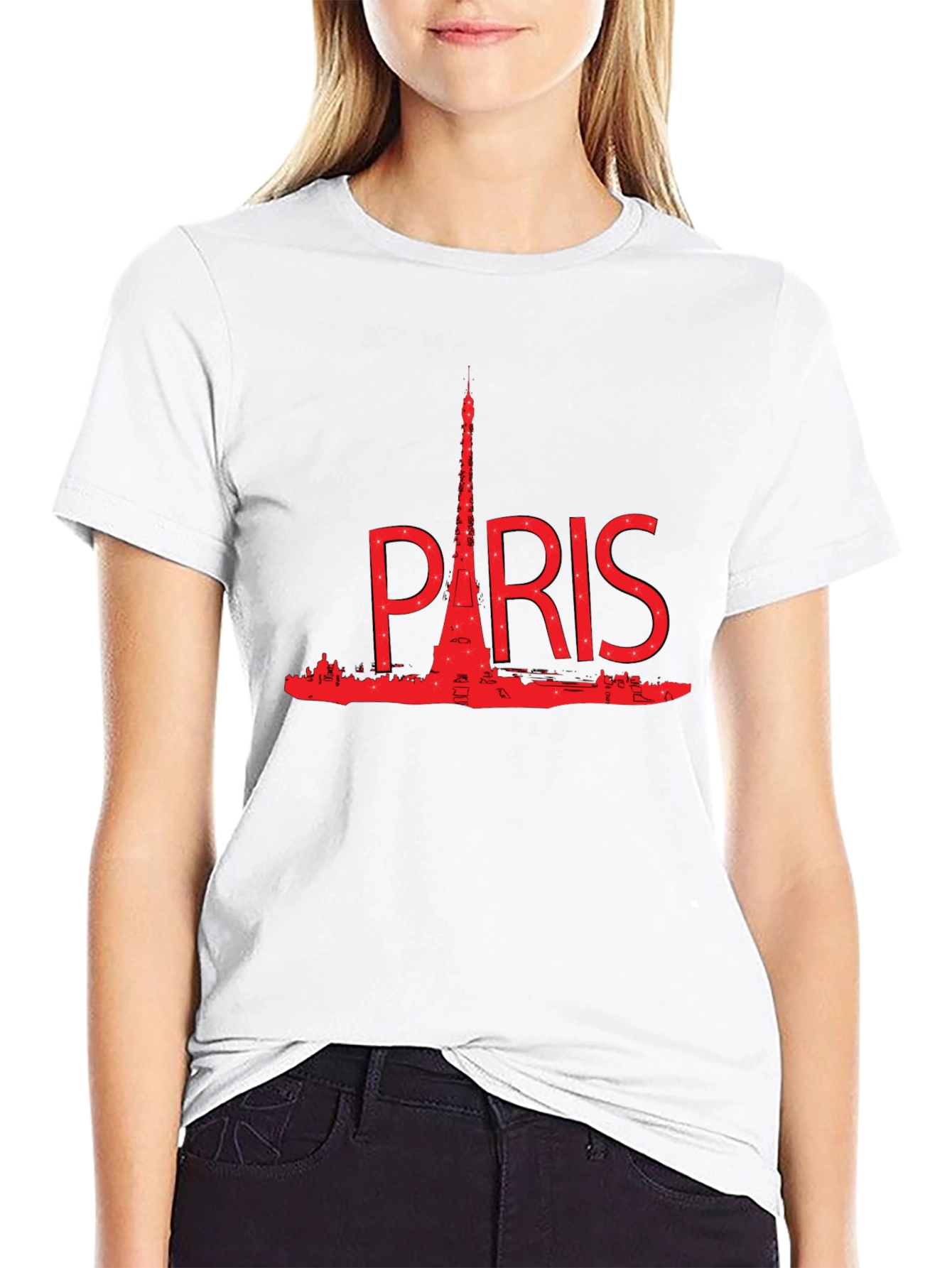 Paris Eiffel Tower Graphic T-Shirt - Black