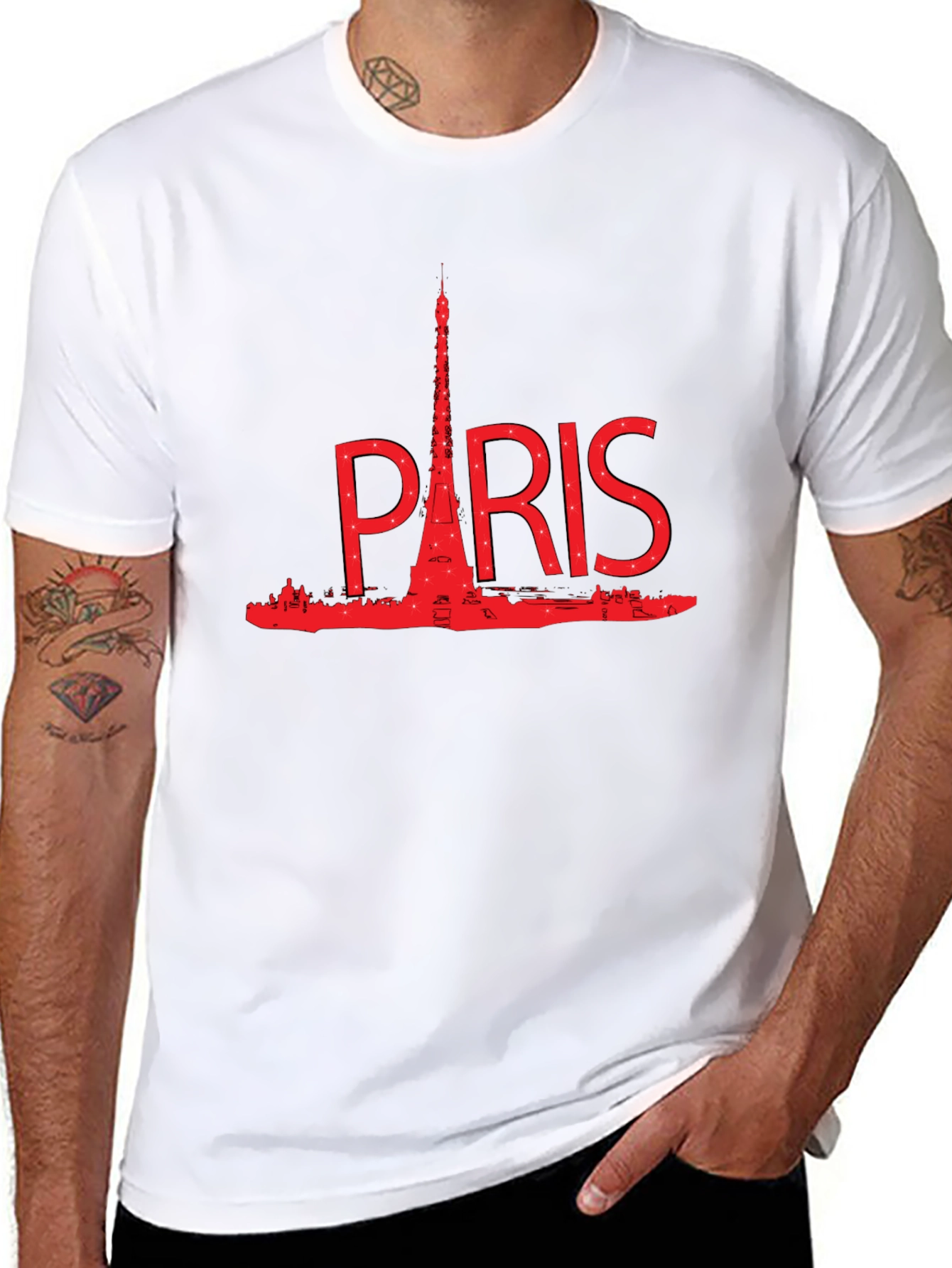 Paris Eiffel Tower Graphic T-Shirt - Black