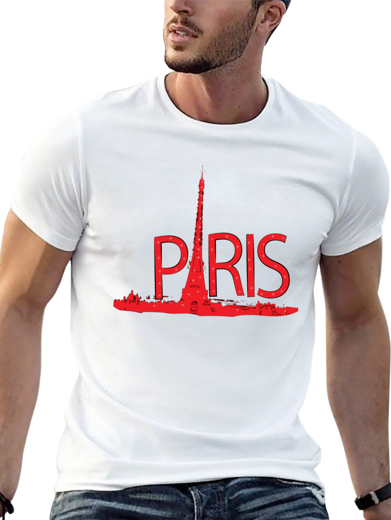 Paris Eiffel Tower Graphic T-Shirt - Black