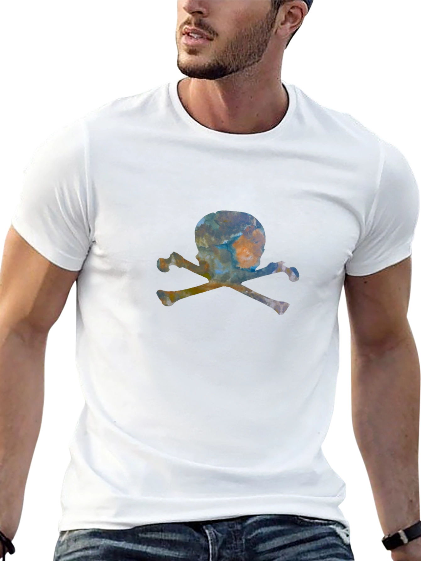 Skull & Crossbones Graphic Tee - Mens Black T-Shirt