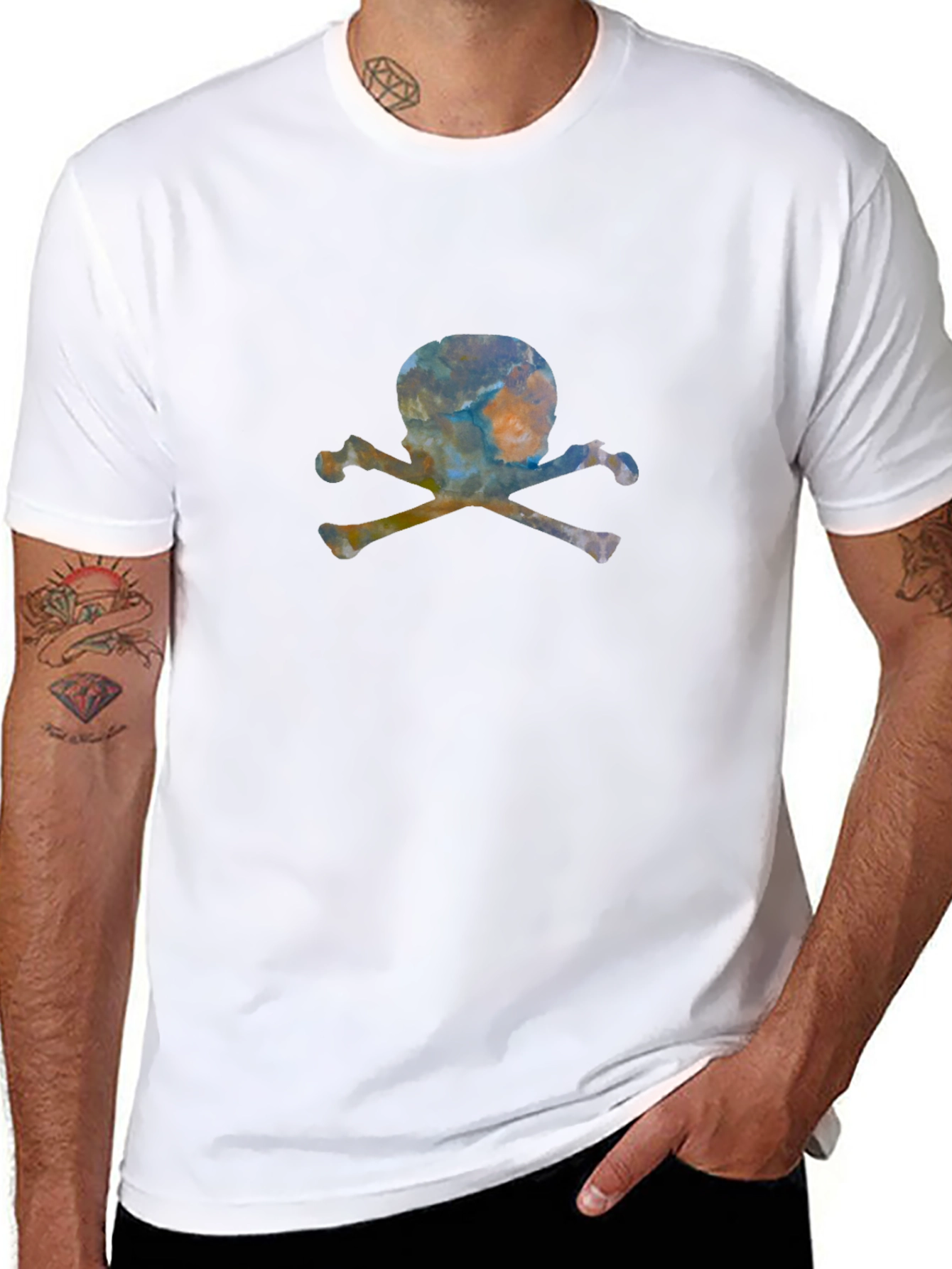 Skull & Crossbones Graphic Tee - Mens Black T-Shirt