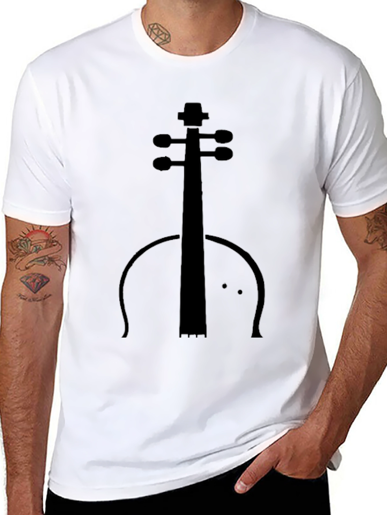 Musicians Black Cello Graphic T-Shirt