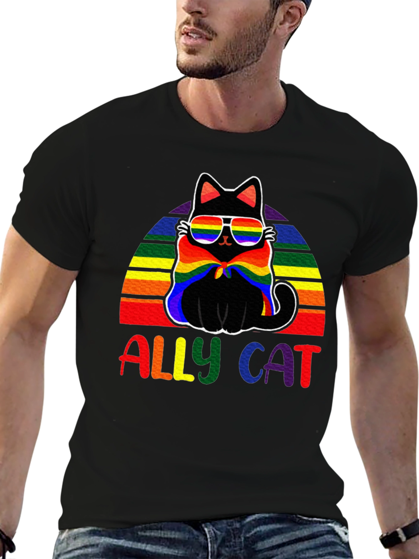 Ally Cat Rainbow T-Shirt