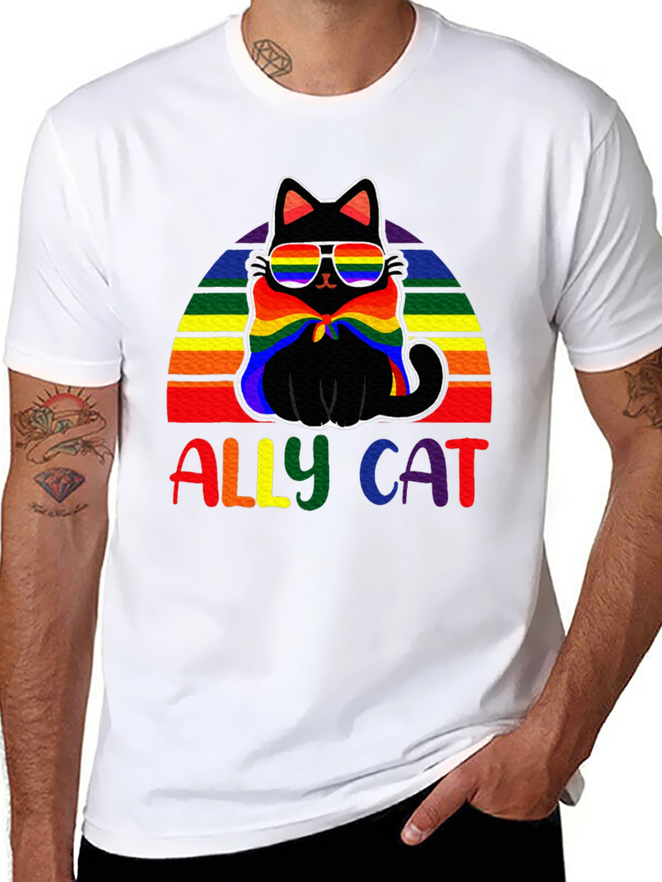 Ally Cat Rainbow T-Shirt