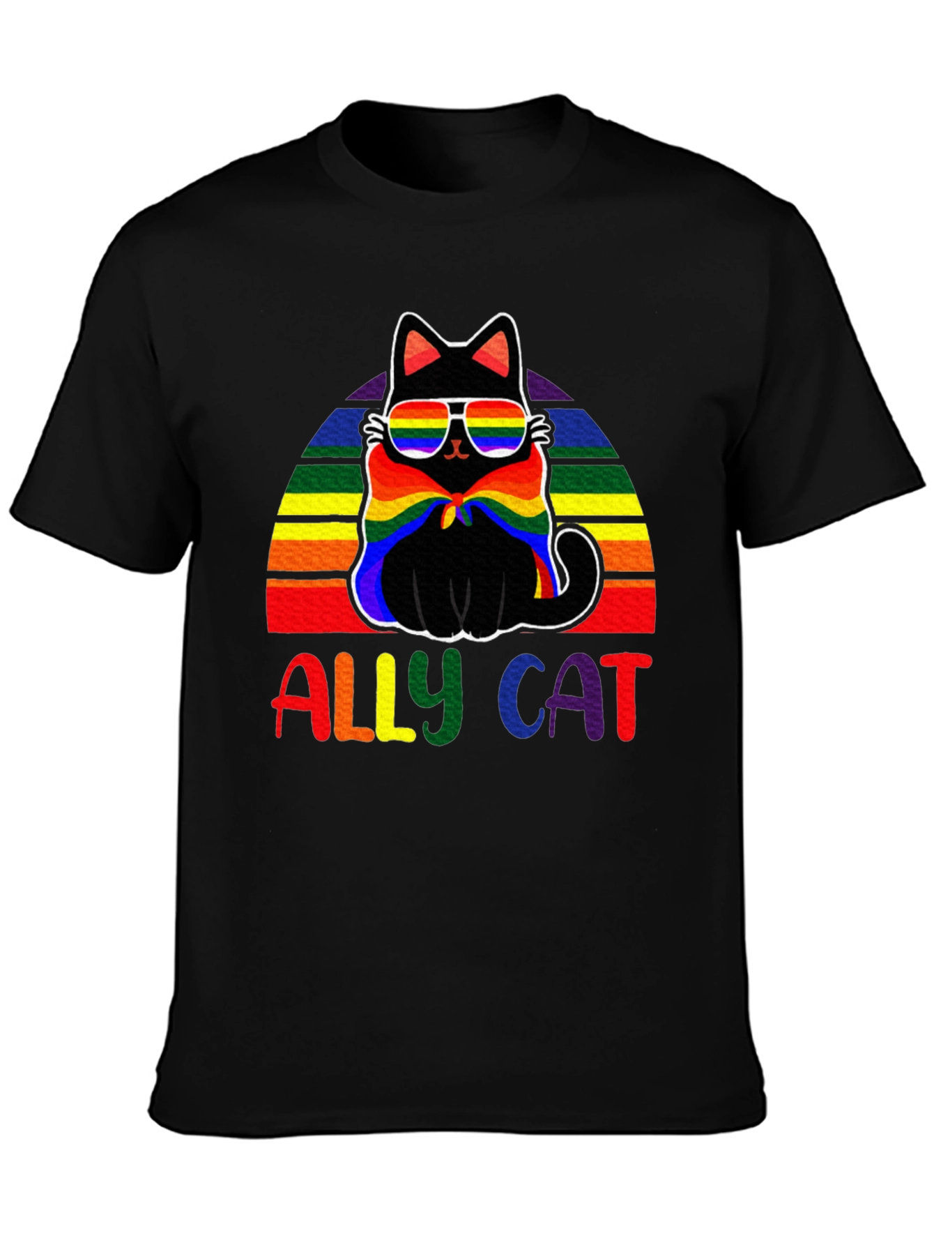 Ally Cat Rainbow T-Shirt