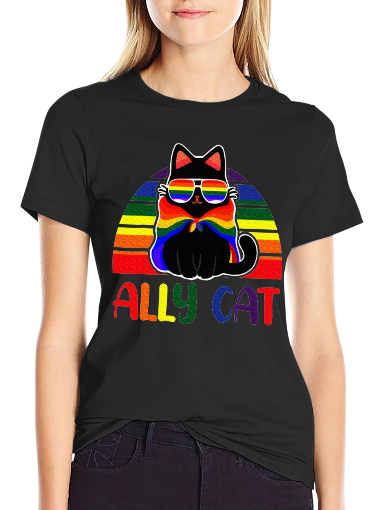 Ally Cat Rainbow T-Shirt