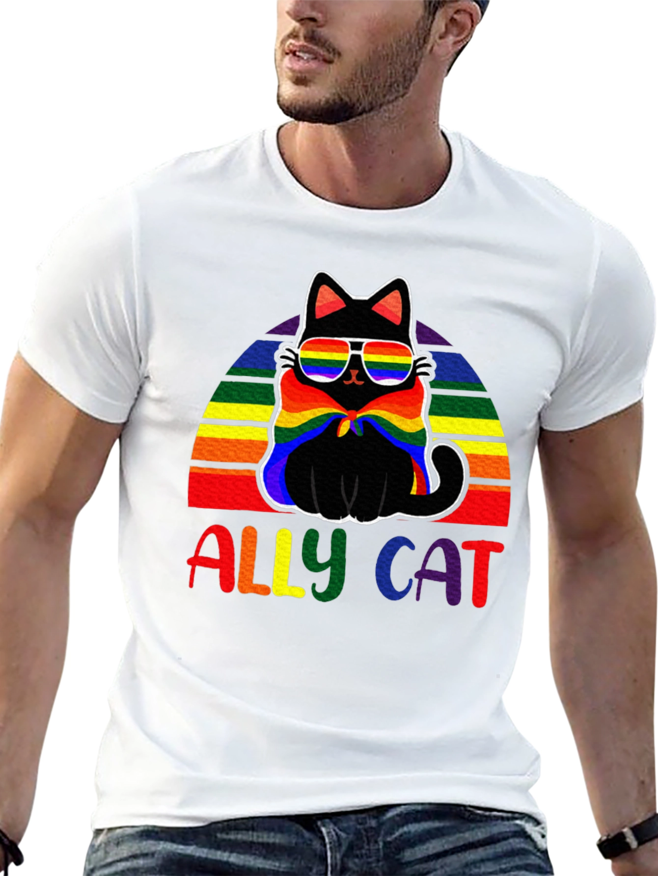 Ally Cat Rainbow T-Shirt